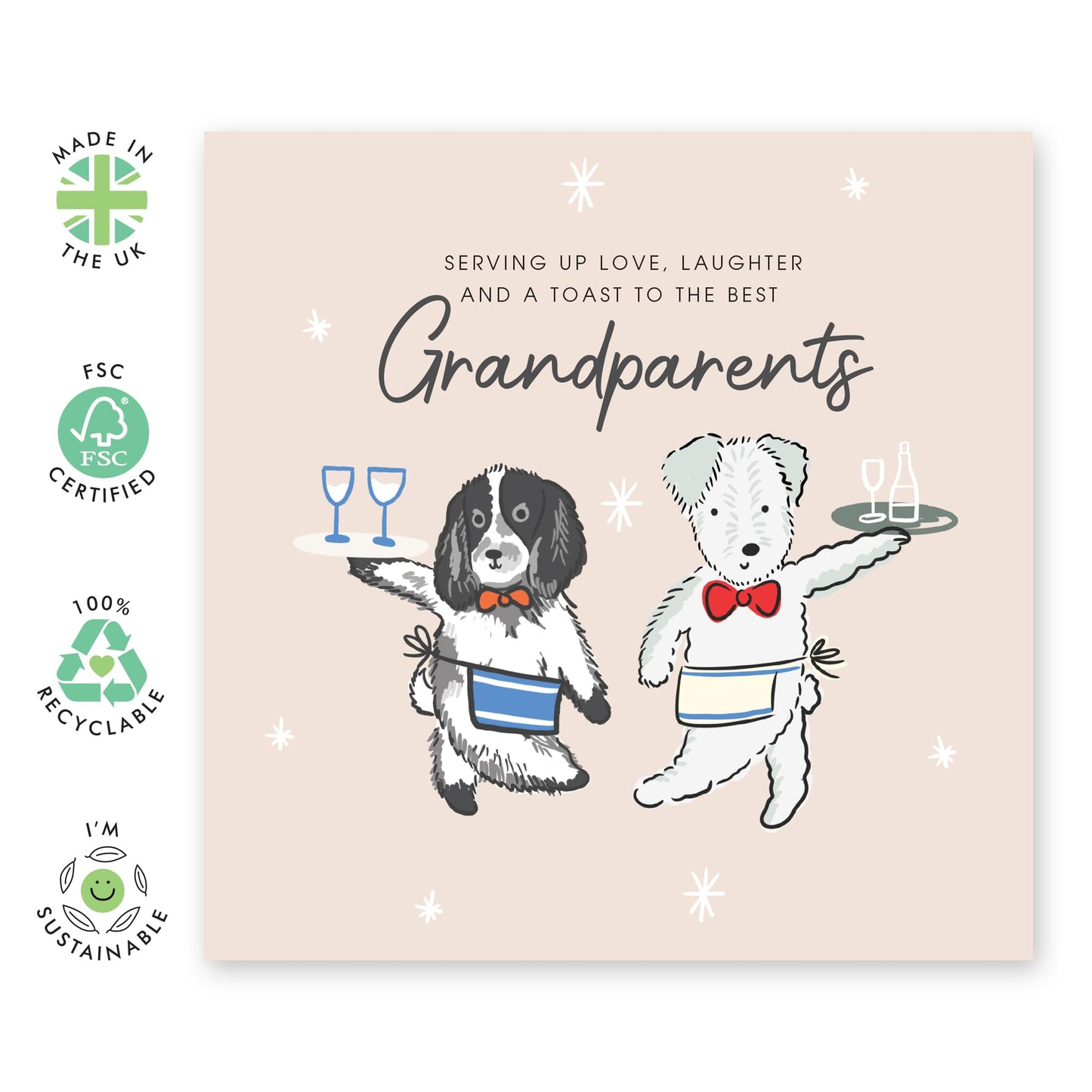 Grandparents Card for Them – Dog Tray – Gifts for Grandad, Grandma, Nan, Nanny, Her, Him, Senior Citizens, Granny, Grandmother, Grandfather from –Anniversary Ideas - Comes with Stickers