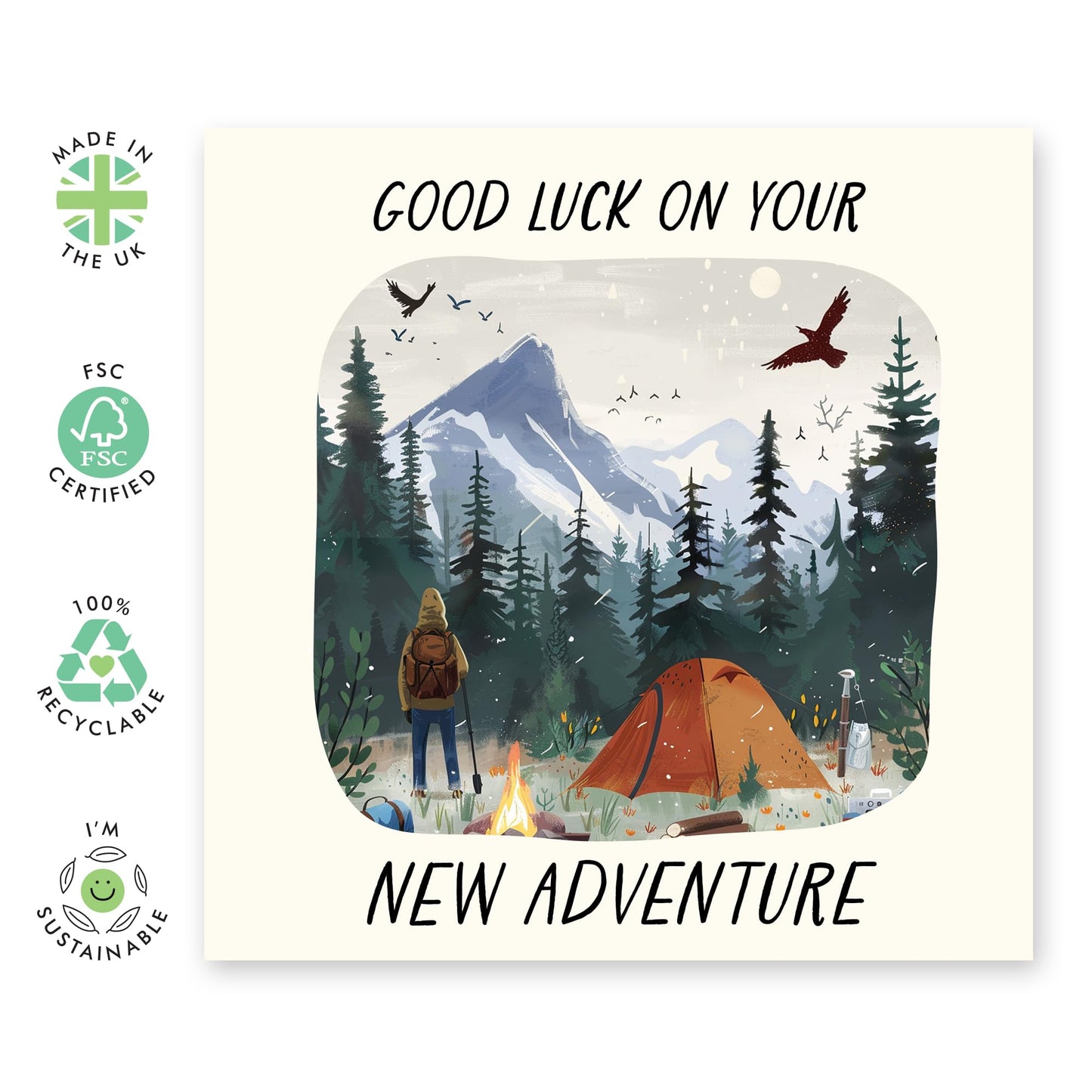 Good Luck Leaving Card - 'New Adventure' - Presents for Coworkers, Colleagues, Officemates, Buddies, Friend, Boss, Employee - See You Around - Comes with Fun Stickers