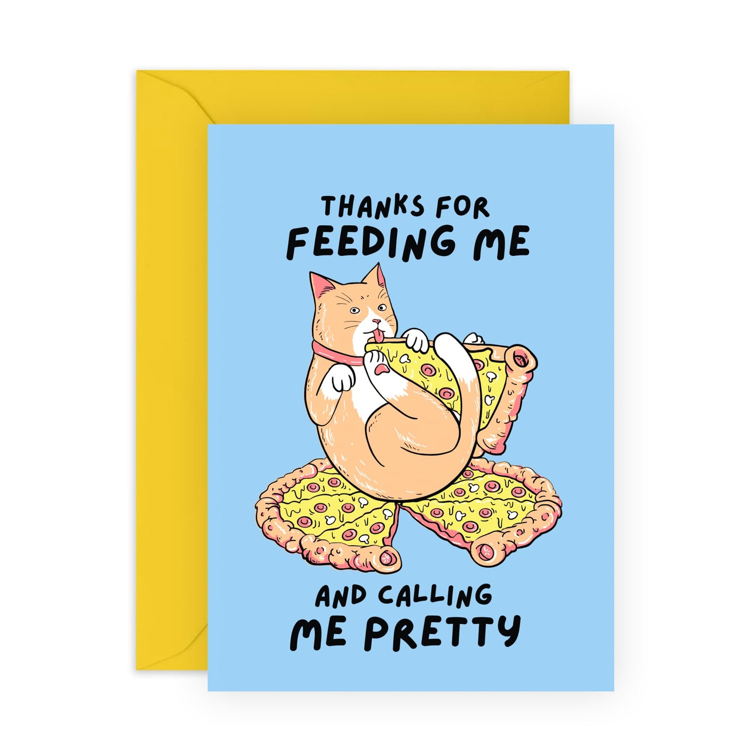Cat Birthday Card - Thanks For Feeding Me - Funny Birthday Cards For Men Women - Gifts For Cat Lady Fur Dad Cat Mum Fur Parents Pet Owners - Comes With Fun Stickers By Central 23