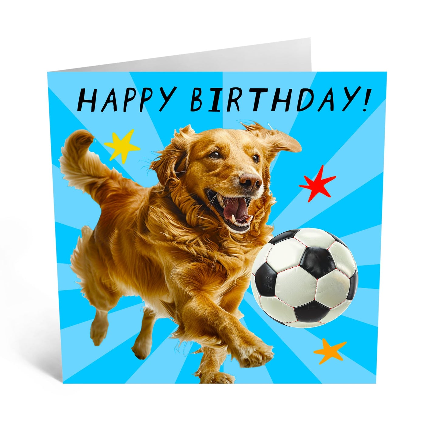 Birthday Greeting Card - 'FOOTBALL DOG!' - Perfect for Celebrating with a Fun Football-Themed Twist and Adorable Dog Design - Ideal for Adding Joy to Any Birthday - Comes With Stickers By Central 23