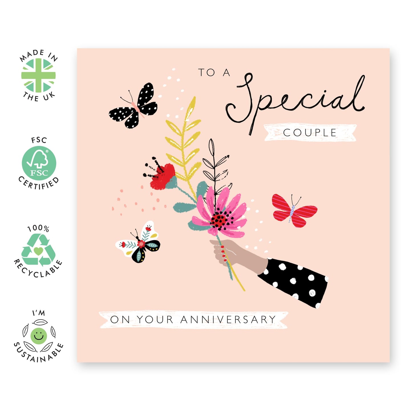 Anniversary Card For Couple Girlfriend Boyfriend - A Special Couple Floral - Wedding Anniversary Card Husband Wife - Greeting Cards For Fiance - Couple - Comes With Fun Stickers By Central 23