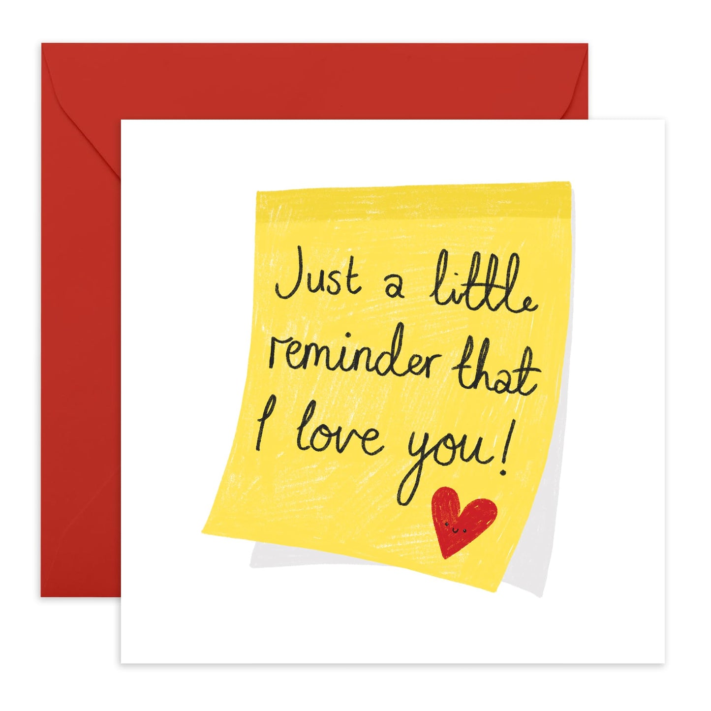 Note Anniversary Card - 'Reminder I Love You' -Gifts for Husband, Wife, Partner, Other Half, Couples, Girlfriend, Boyfriend - Sticky Note - Comes with Fun Stickers