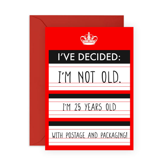 Hilarious Birthday Card for Middle Aged Adults - 'Young With Postage' -Gifts for Friends, Bruv, Mates, Colleagues, Co-workers - Feeling Young - Comes with Fun Stickers