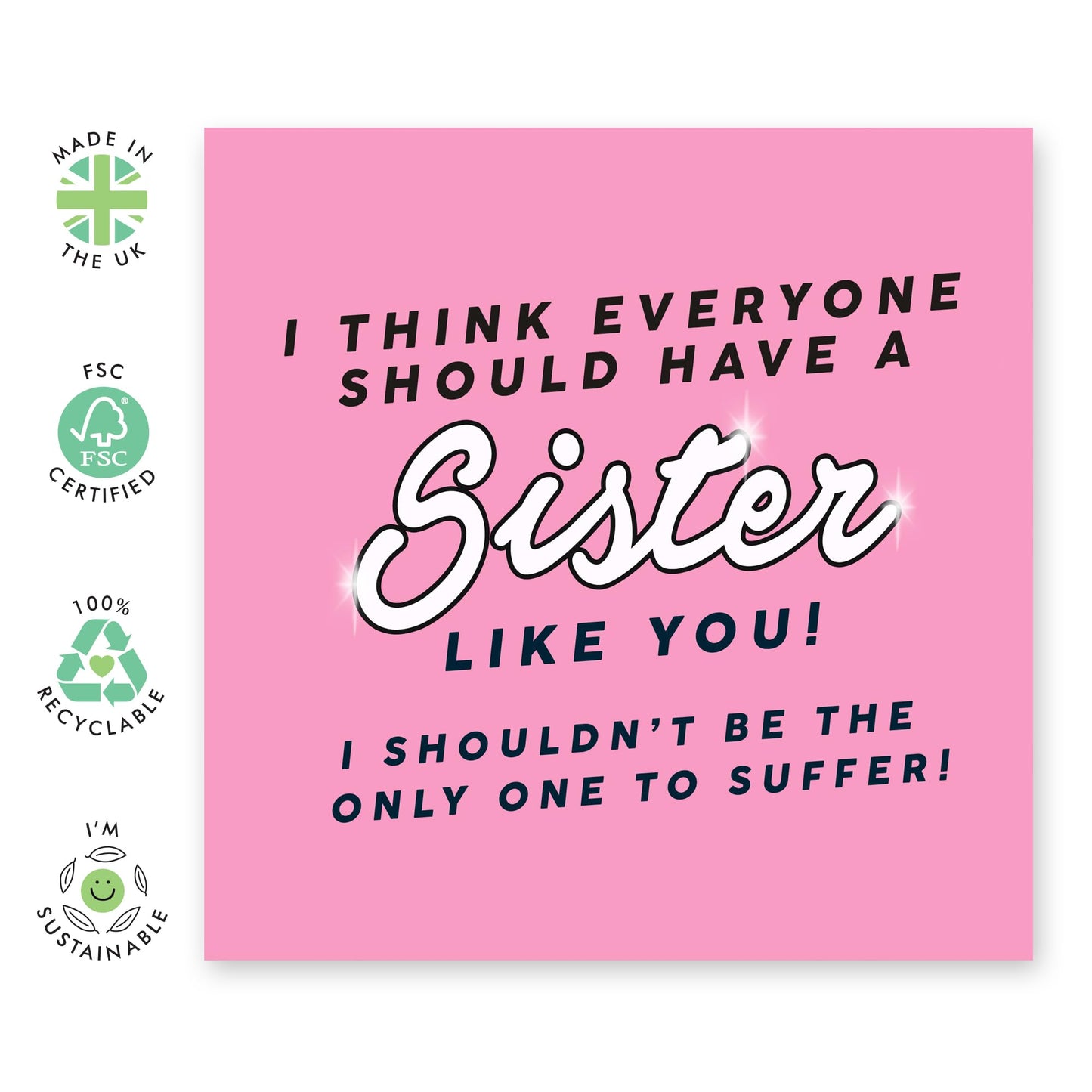 Hilarious Greeting Card - 'Sister Like You' - Funny Gift for Sisters, Sis, Siblings, Big Sis - Everyone Should Experience - Comes with Fun Stickers