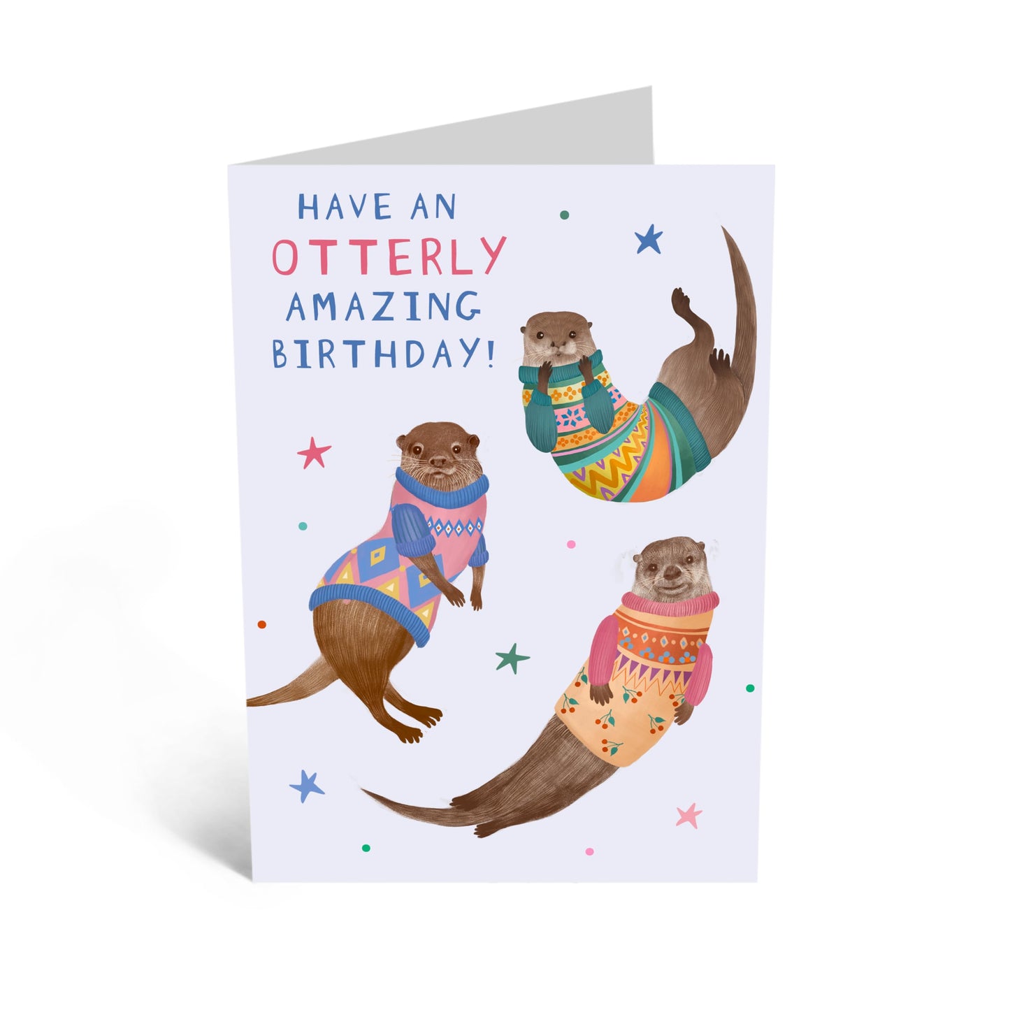 Birthday Greeting Card - 'OTTERLY BIRTHDAY' - Perfect for Celebrating with a Splash of Fun and Humor - Ideal for Him Her Friends Animal Lovers Who Enjoy a Good Pun - Comes With Stickers By Central 23