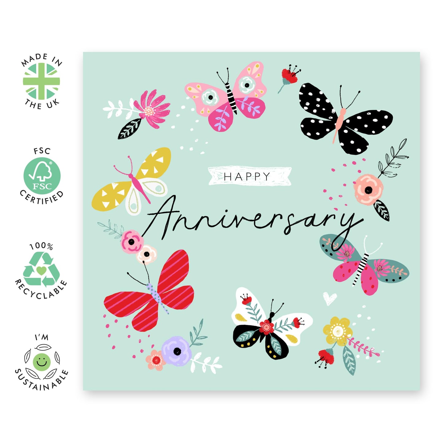 Wedding Anniversary Card Wife - Anniversary Butterfly - Anniversary Card For Couple Girlfriend - Greeting Cards For Her - Couple - Comes With Fun Stickers By Central 23