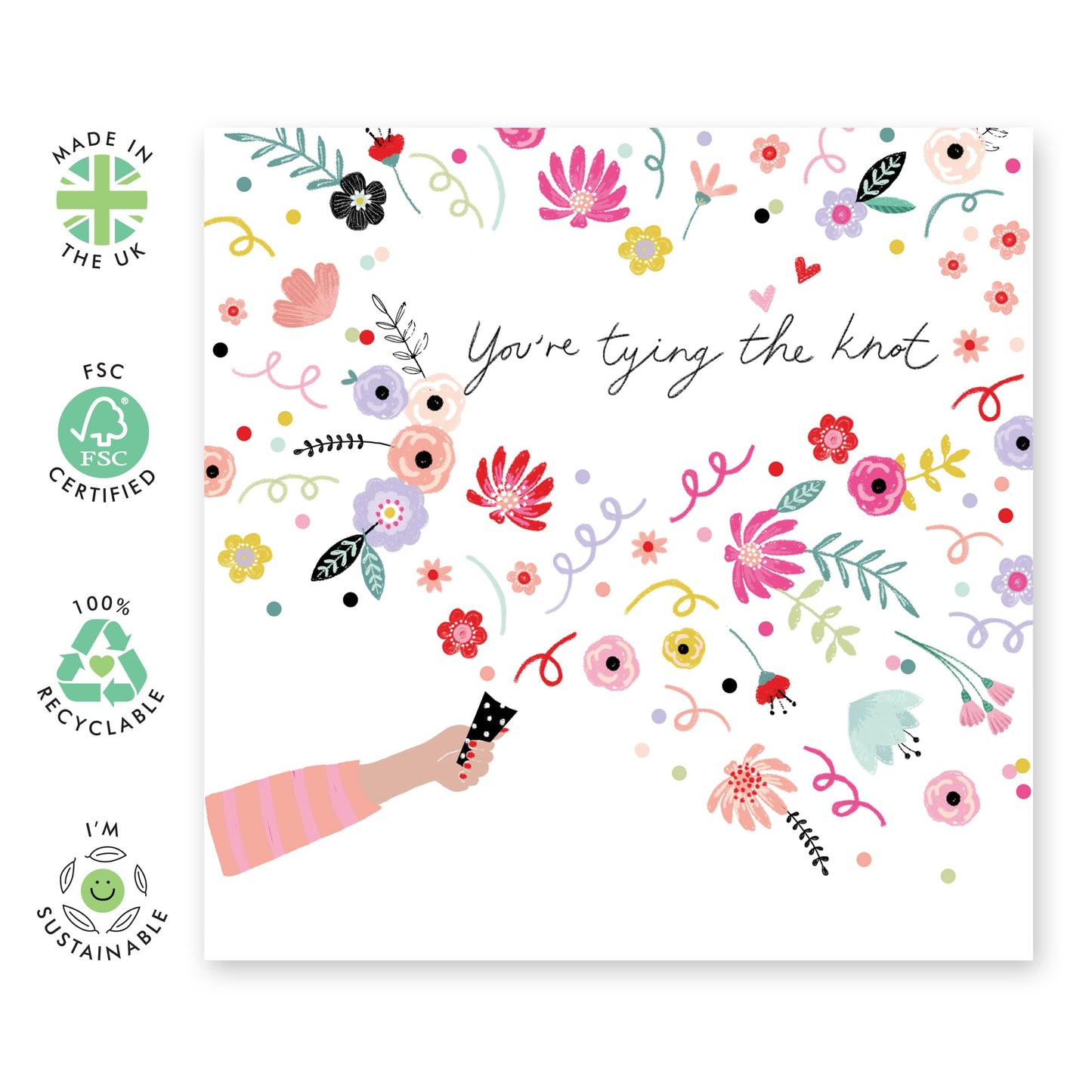Engagement Card For Fiancé - You're Tying The Knot Confetti - Anniversary Card Husband Wife - Valentines Day Cards Boyfriend Girlfriend Men Women - From Best Friend - Comes With Stickers By Central 23