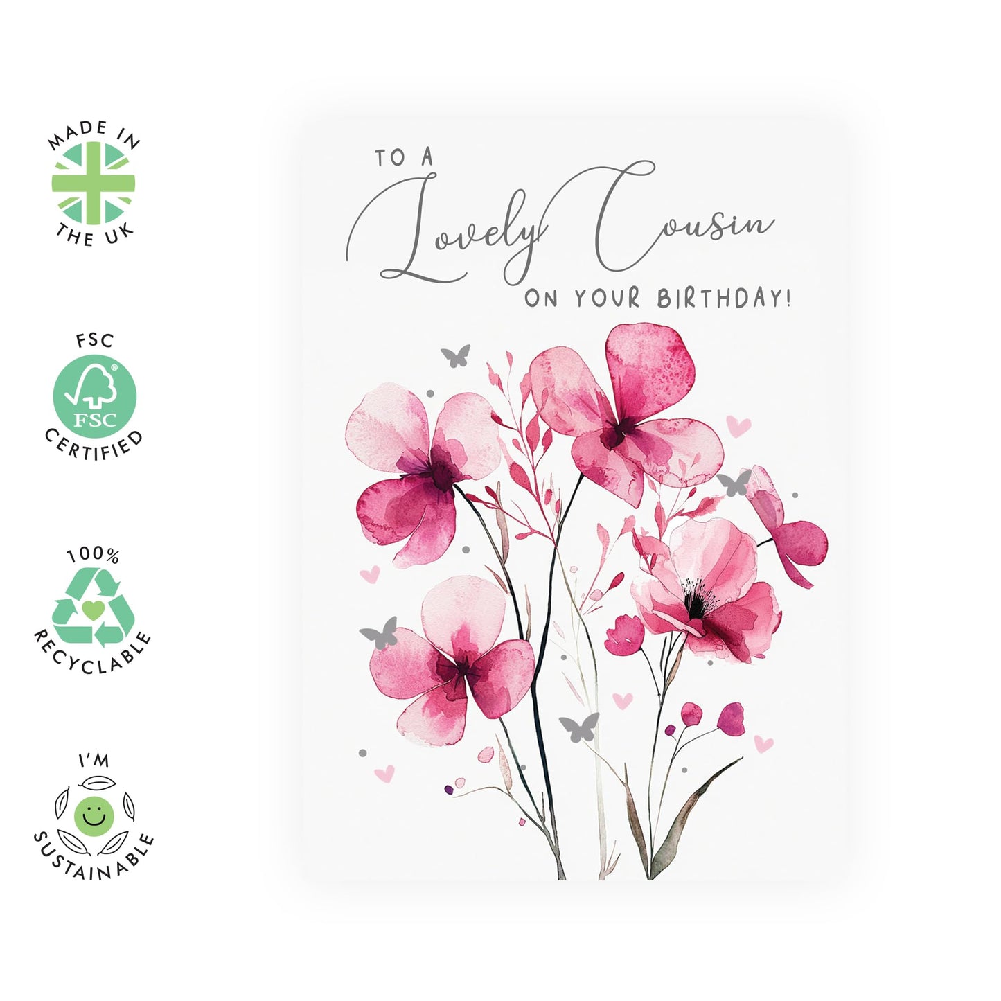 Birthday Greeting Card - 'LOVELY COUSIN' - Perfect for Celebrating Their Special Day with Love and Joy - Ideal for Cousins to Show How Much They’re Valued - Comes With Stickers By Central 23
