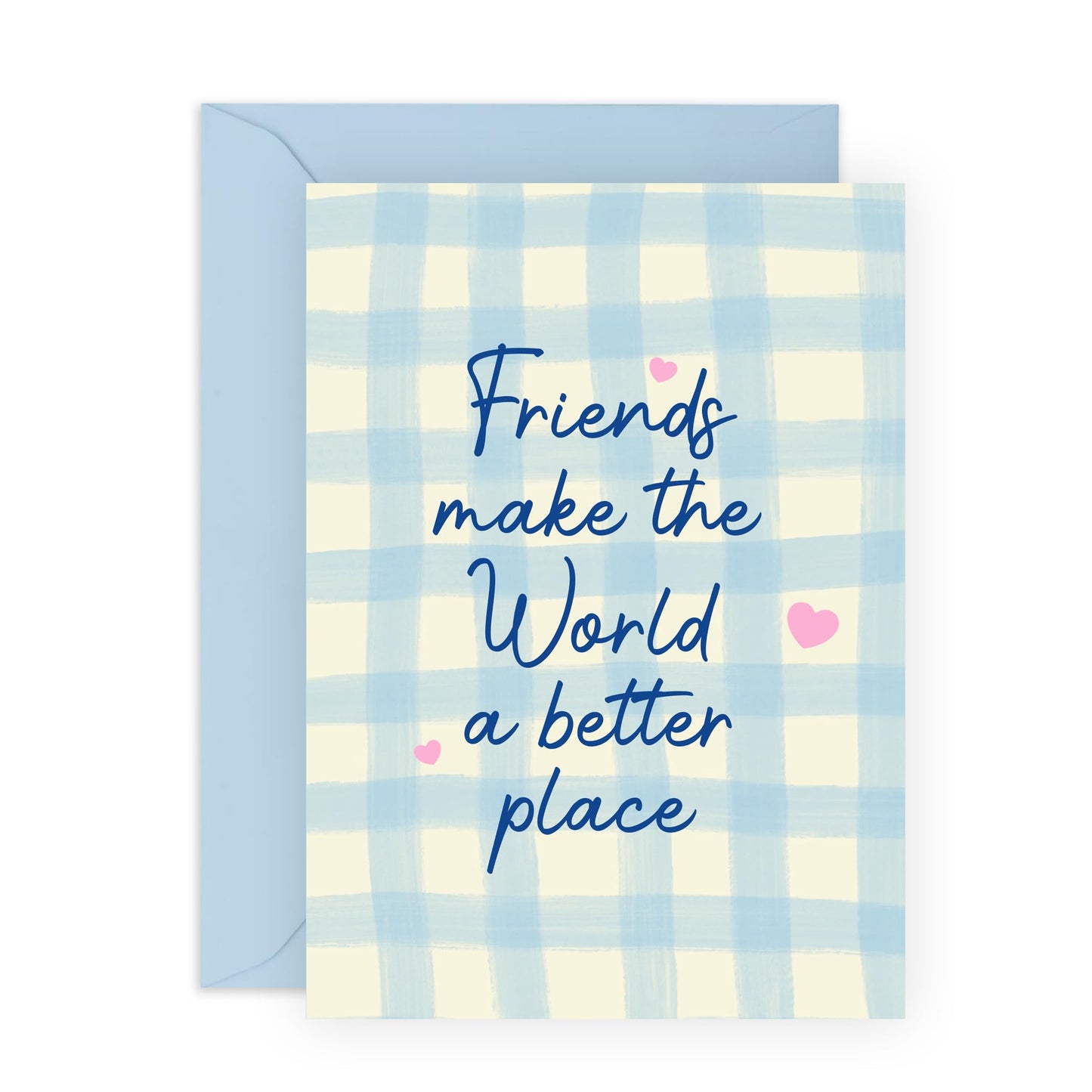 Friendly Greeting Card - 'Friends Make The World A Better Place' - Greetings for BFF, Mates, Best Friend, Buddies, Girlfriend - Friends are Better- Comes with Fun Stickers