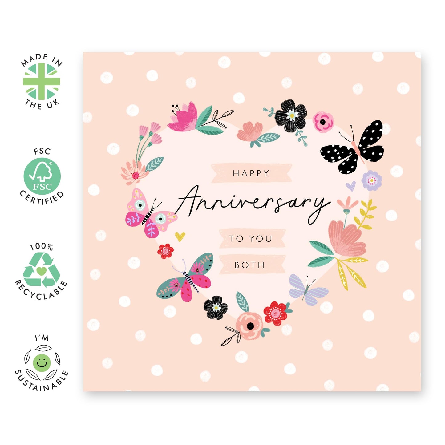 Anniversary Card For Couple Girlfriend Boyfriend - Anniversary To You Both Butterflies - Wedding Anniversary Card Husband Wife - Greeting Cards For Fiance- Comes With Fun Stickers By Central 23