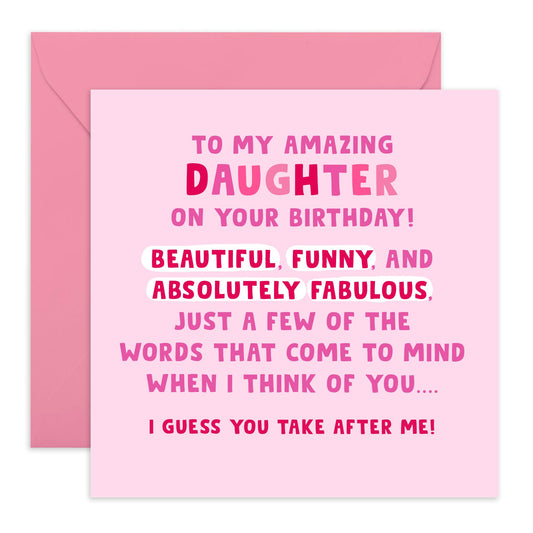 Birthday Card - 'DAUGHTER BIRTHDAY'- Perfect for Celebrating Your Lovely Daughter on Her Special Day - Ideal for Parents, Family, or Anyone Who Cherishes Their Girl - Comes With Stickers By Central 23