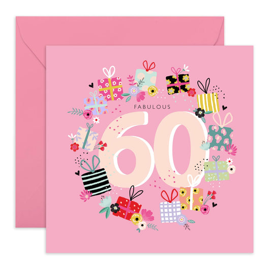 Milestone Cards - Fabulous Sixty - 60th Birthday Cards For Women - Happy Sixtieth Birthday Card For Her - Heartfelt Gifts For Mum Aunt Nan Sister - Comes With Fun Stickers By Central 23