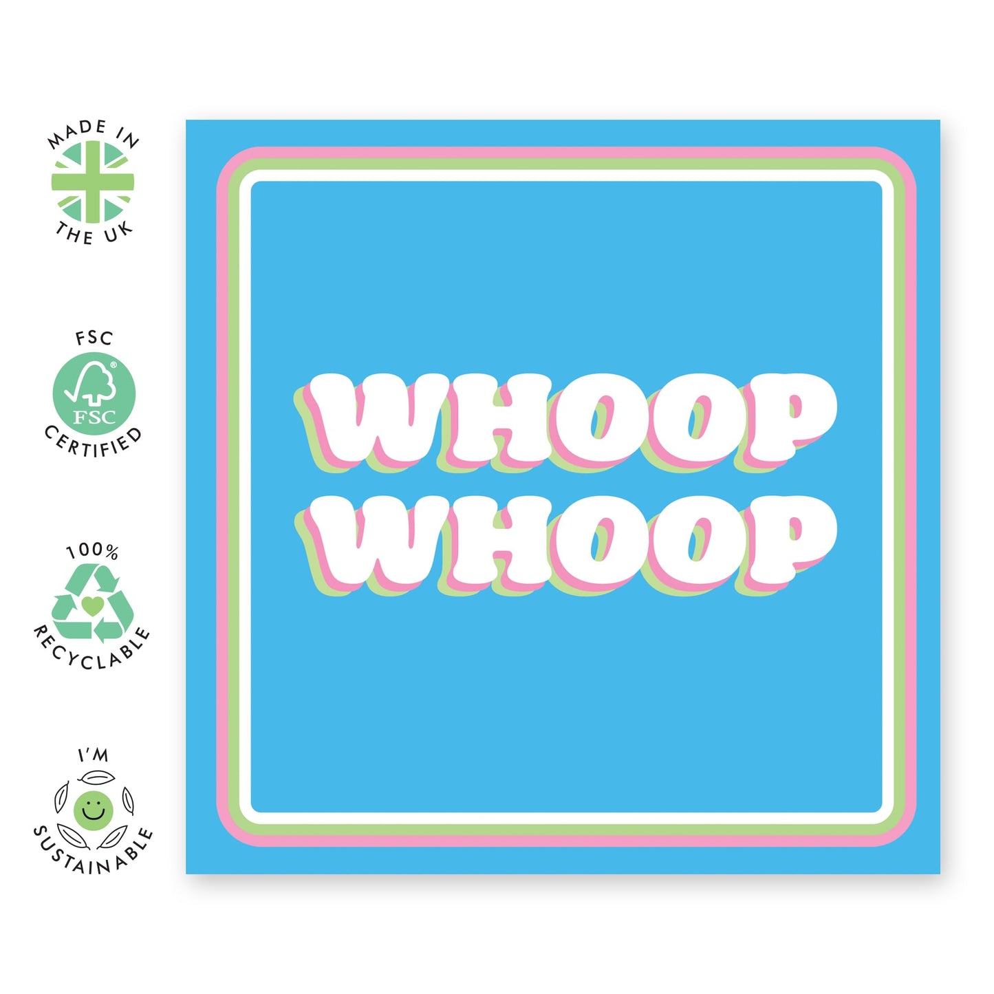 Birthday Cards For Him Her - Whoop Whoop! - Birthday Cards For Wife Husband - Humorous Gift From Friend - Naughty Greeting Cards From Husband - Comes With Fun Stickers By Central 23