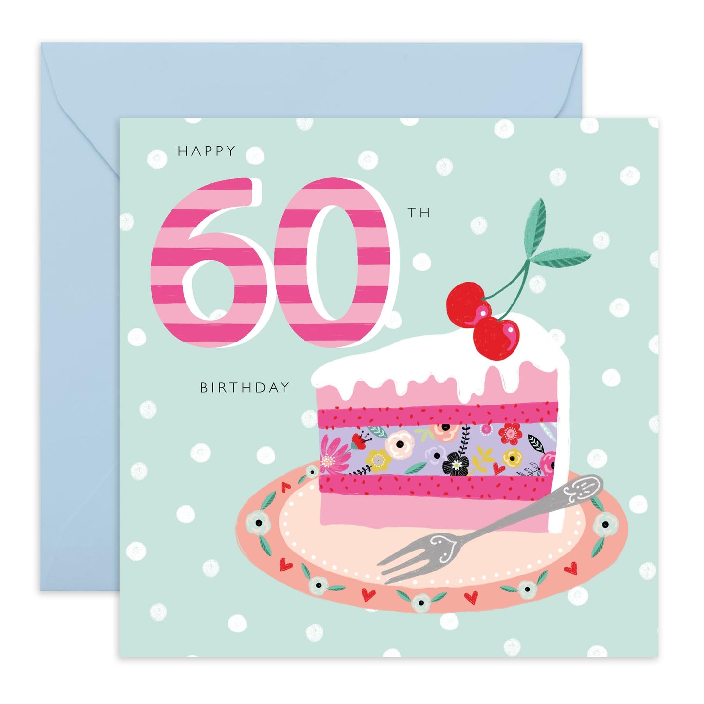 Happy Birthday Cards For Her Age Sixty - Elegant 60th Birthday Card For Women - 60 Year Old Gifts For Nan Aunt Wife Friends - Sixtieth Birthday Cakes - Comes With Fun Stickers By Central 23`