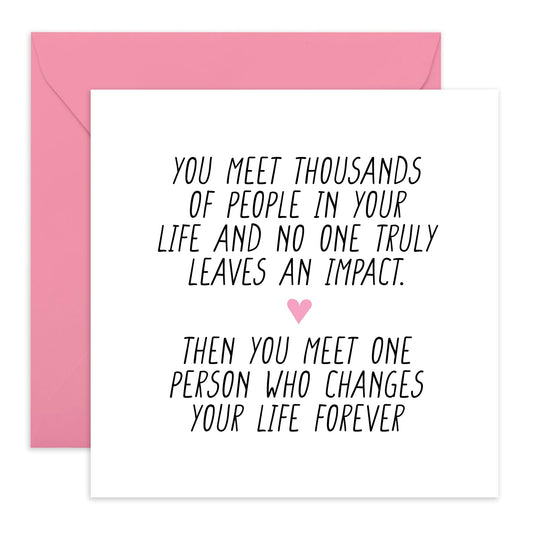 Wedding Anniversary Card - You Changed My Life Forever - I Love You Gifts For Her Him Couple - Happy Valentines Day Cards For Wife Husband - Comes With Fun Stickers By Central 23