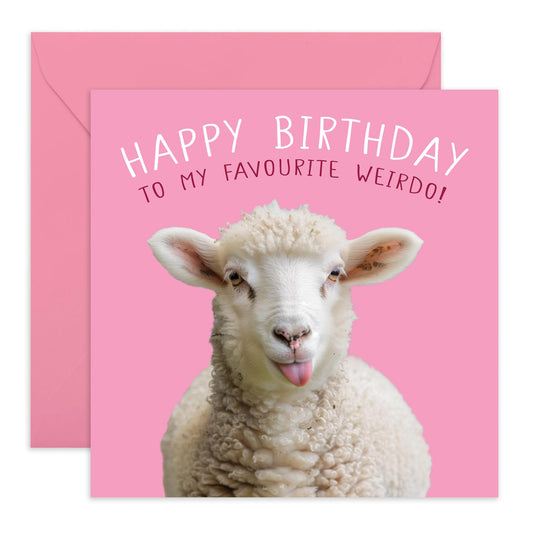 Greeting Card - 'BIRTHDAY FAVOURITE WEIRDO SHEEP' - Perfect for Celebrating with a Fun, Quirky Twist - Ideal for Adding a Touch of Humor and Joy to Any Birthday - Comes With Stickers By Central 23