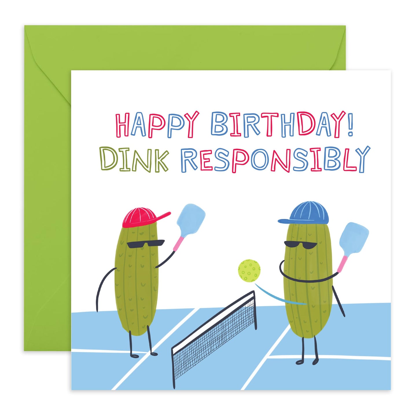 Hilarious Happy Birthday Card - 'Dink Responsibly' - Gift for Friends, Family, Coworkers, Colleagues, Mates, Buddies, BFFs - Have Fun - Comes with Fun Stickers