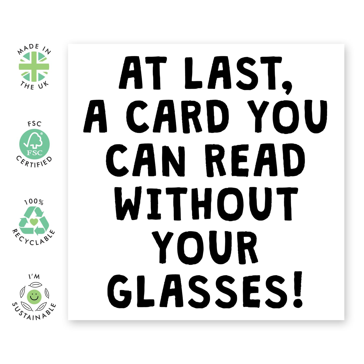 Funny Birthday Card Joke About Aging - 'A Card You Can Read Without' - Gifts for Friends, Colleagues, Co-workers, Him, Her, Dad, Mum, Auntie, Uncle - Middle Aged - Comes with Fun Stickers