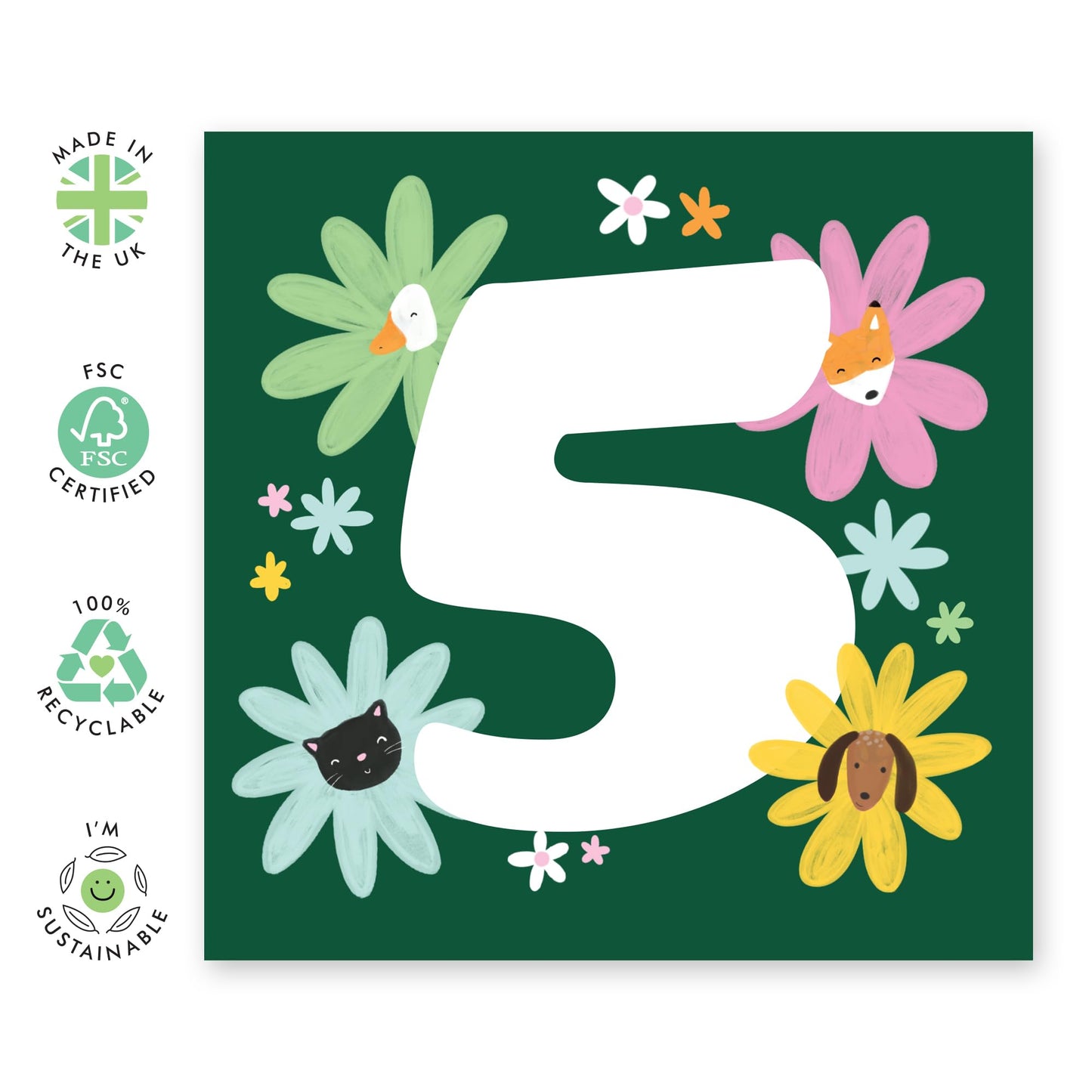 5th Birthday Cards For Girls - Happy Birthday Cards Age 5 - Fifth Birthday Card For Daughter Niece Granddaughter - Five Year Old Gifts For Kids Toddler Children - Comes With Stickers By Central 23