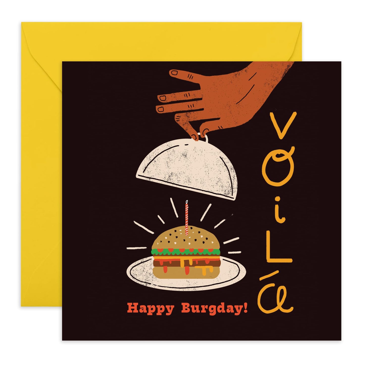 Birthday Card Burger - 'Burgday Birthday' - Gifts for Him, Her, Friends, Brother, Sister, Colleagues - Voila Fine Dining - Comes with Fun Stickers