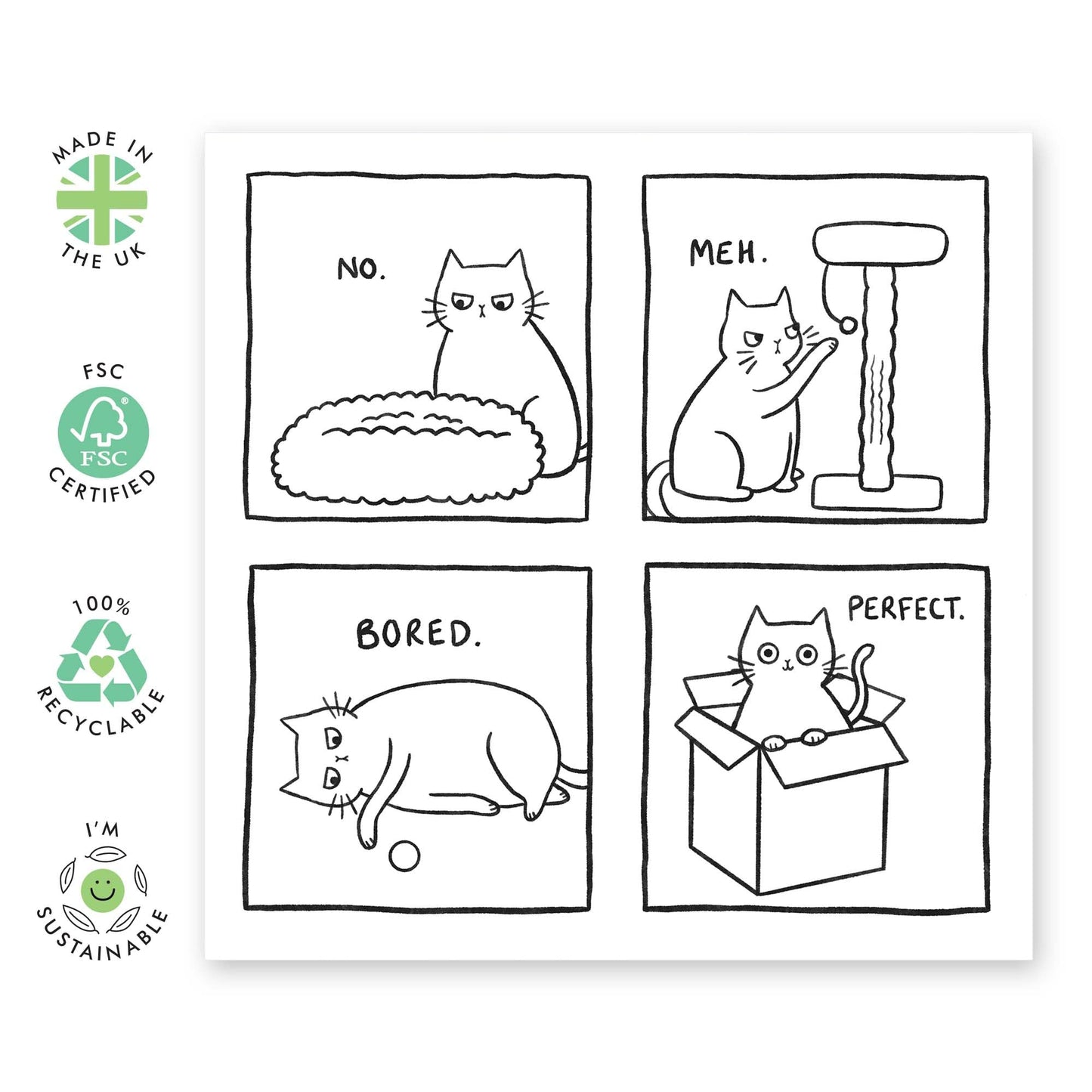 Funny Birthday Card For Men Women - Life Of The Cat - Cat Birthday Card For Sister Brother - Greeting Cards For Cat Mum Dad - Humorous Birthday Cards For Her Him - Comes With Stickers - By Central 23