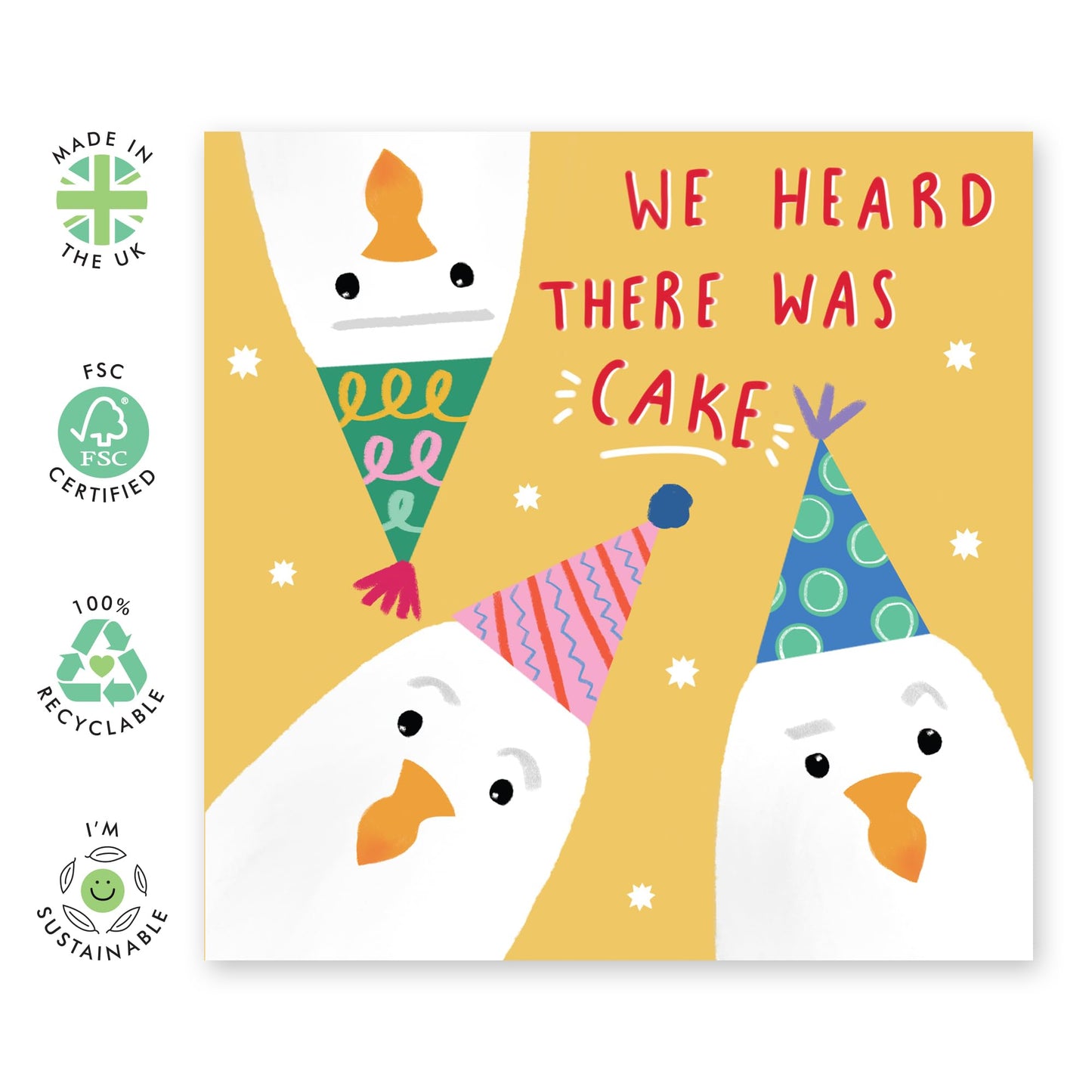 Greeting Card - 'GULLS CAKE' - Perfect for Any Occasion with a Fun, Seagull-Themed Design and Cake Twist - Ideal for Playfulness to Celebrations or Everyday Moments - Comes With Stickers By Central 23