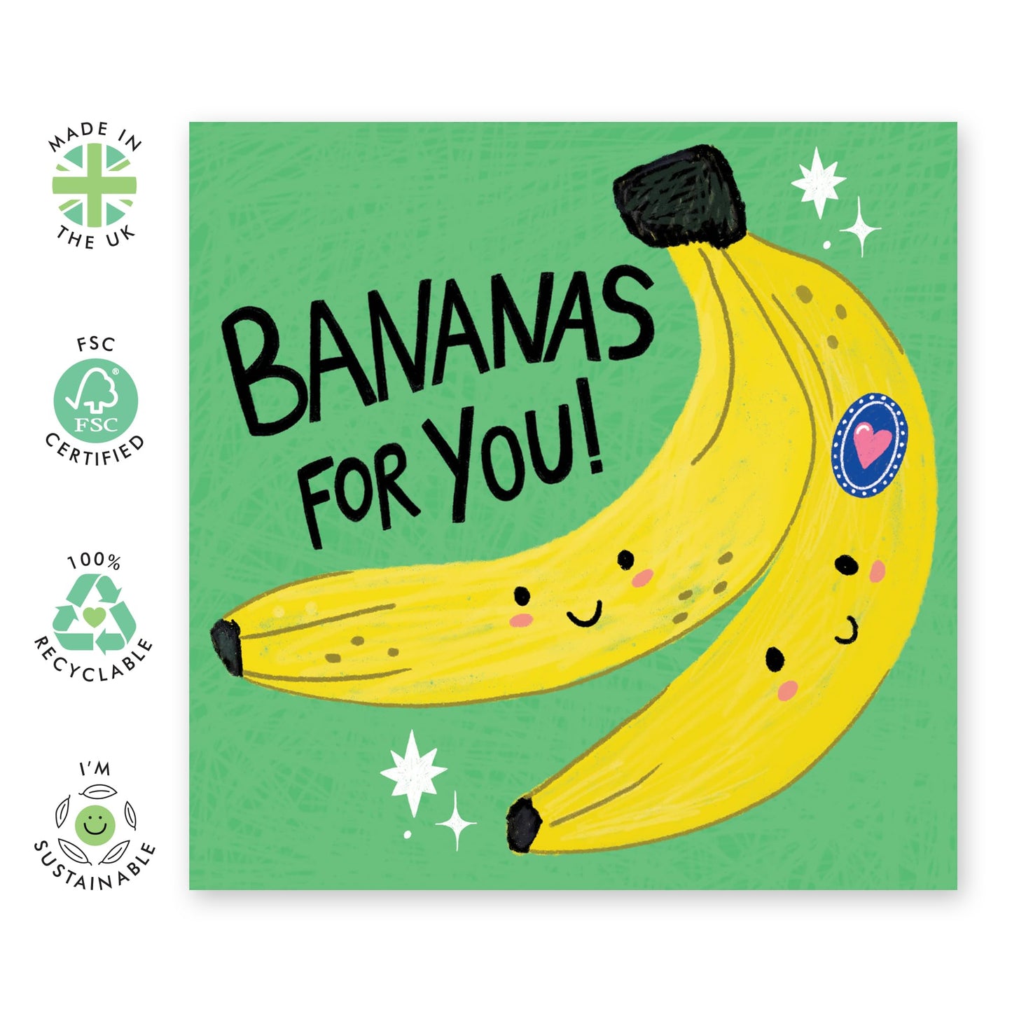 Valentines For Girlfriend - Bananas For You - I Love You Gifts For Him Her - Anniversary Card For Husband Wife - Greeting Cards For Fiance - Comes With Fun Stickers By Central 23