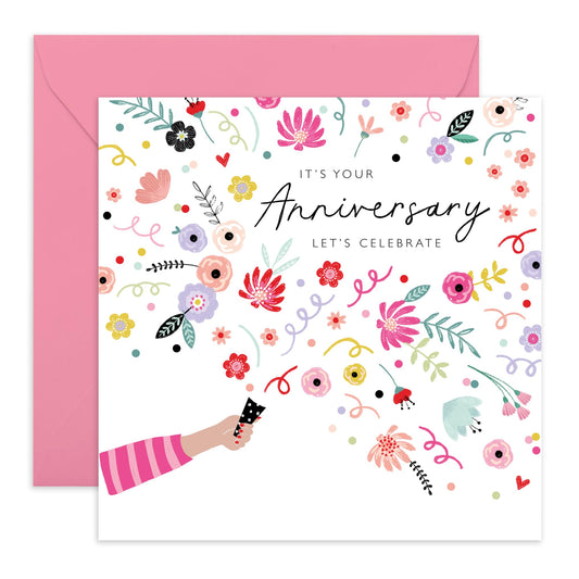 Wedding Anniversary Card Husband Wife - Anniversary Celebrate - Anniversary Card For Couple Girlfriend Boyfriend - Greeting Cards For Fiance- Comes With Fun Stickers By Central 23