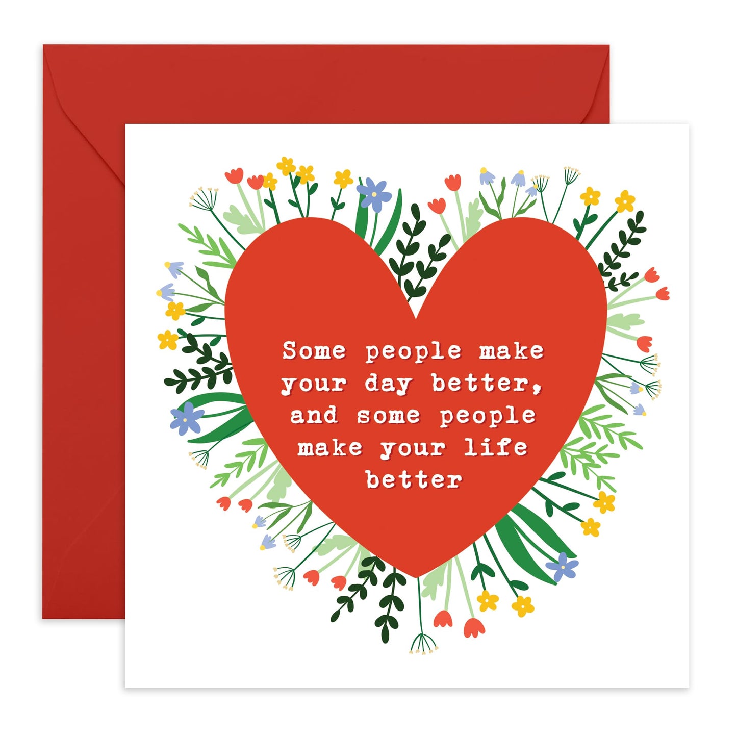 Sweet Anniversary Card - 'Some People' - Gifts for Husband, Wife, Girlfriend, Boyfriend, Married Couples, His, Her - Heart and Flowers - Comes with Fun Stickers