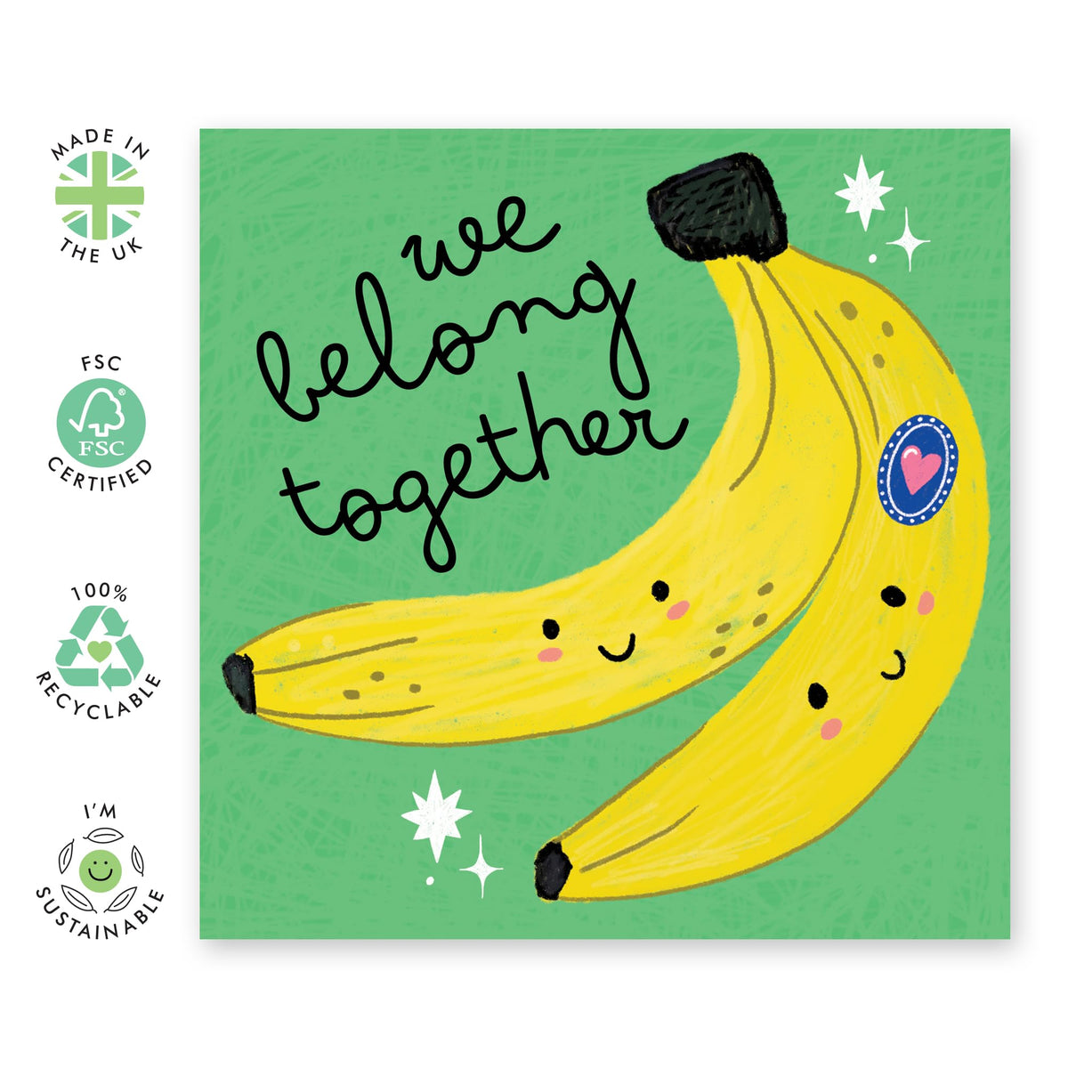 Anniversary Card For Wife - We Belong Together Banana - Funny Anniversary Card For Husband Boyfriend Girlfriend - Gifts For Her Him - Valentines Day - Comes With Stickers - By Central 23
