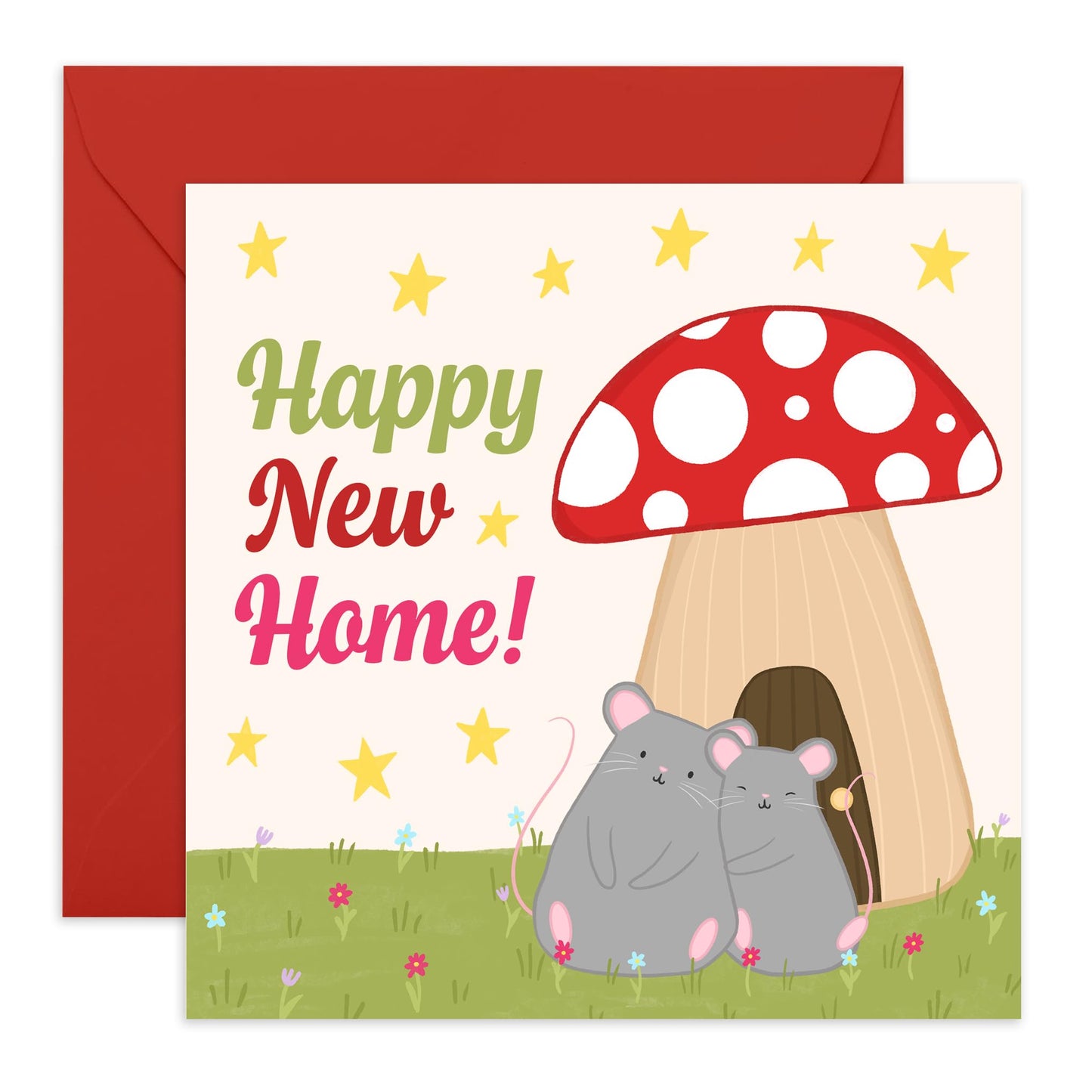 Congratulations Card For New House - Happy New Home Mouse - New House Cards Congrats Gifts - New Home Card For Men Women - New Home Owners - Moving Away - From Friend - Comes With Stickers
