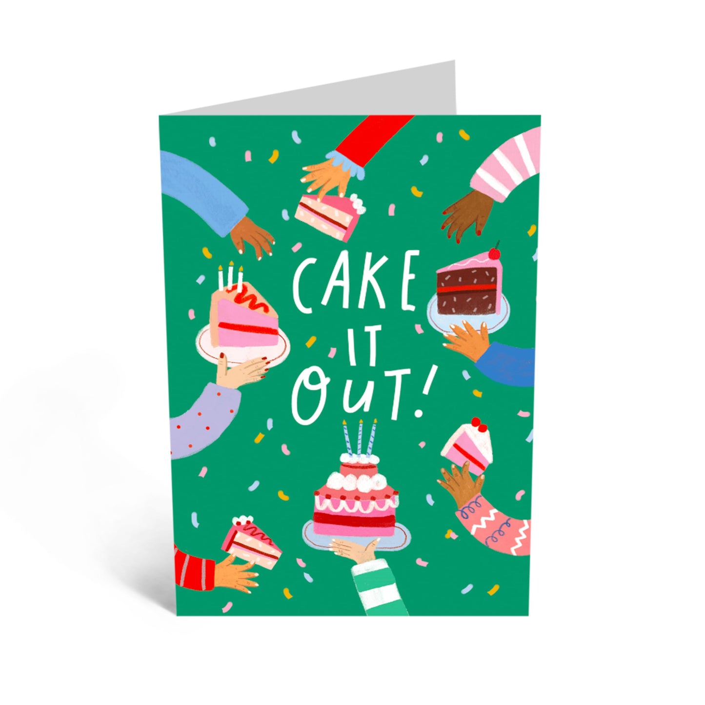 Greeting Card - 'CAKE IT OUT' - Perfect for Any Occasion with a Fun, Cake-Theme - Ideal for Adding a Touch of Joy and Celebration to Birthdays or Special Events - Comes With Stickers By Central 23