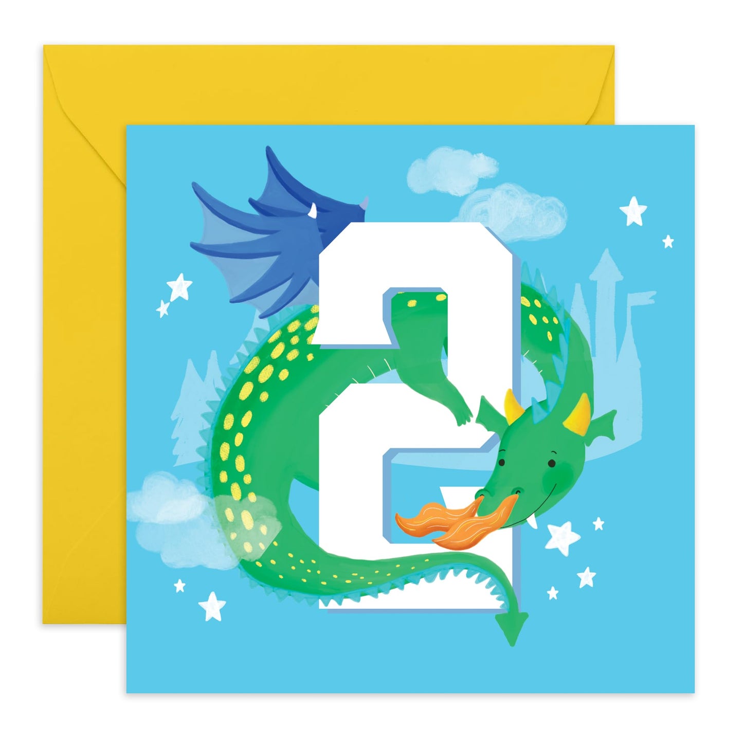 2 Year Old Birthday Card Boys - Dragon Age 2 - Happy 2nd Birthday Card For Kids - Baby Milestone Age Two - Gifts For Son Nephew Grandson - From Mum Dad - Comes With Fun Stickers - By Central 23