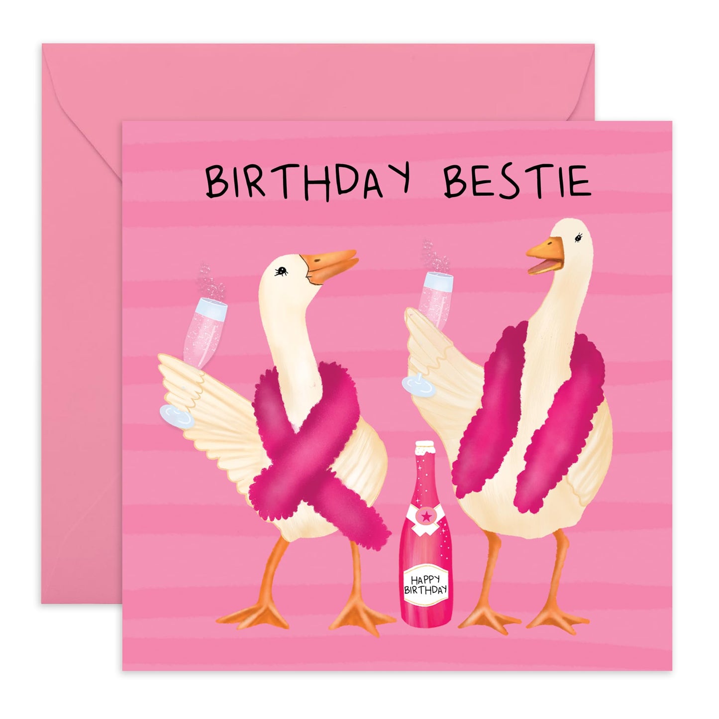 Birthday Card for Friends - 'Birthday Bestie' - Gifts for BFF, Girlfriends, Sister, Close Friends - BFF Forever - Comes with Fun Stickers