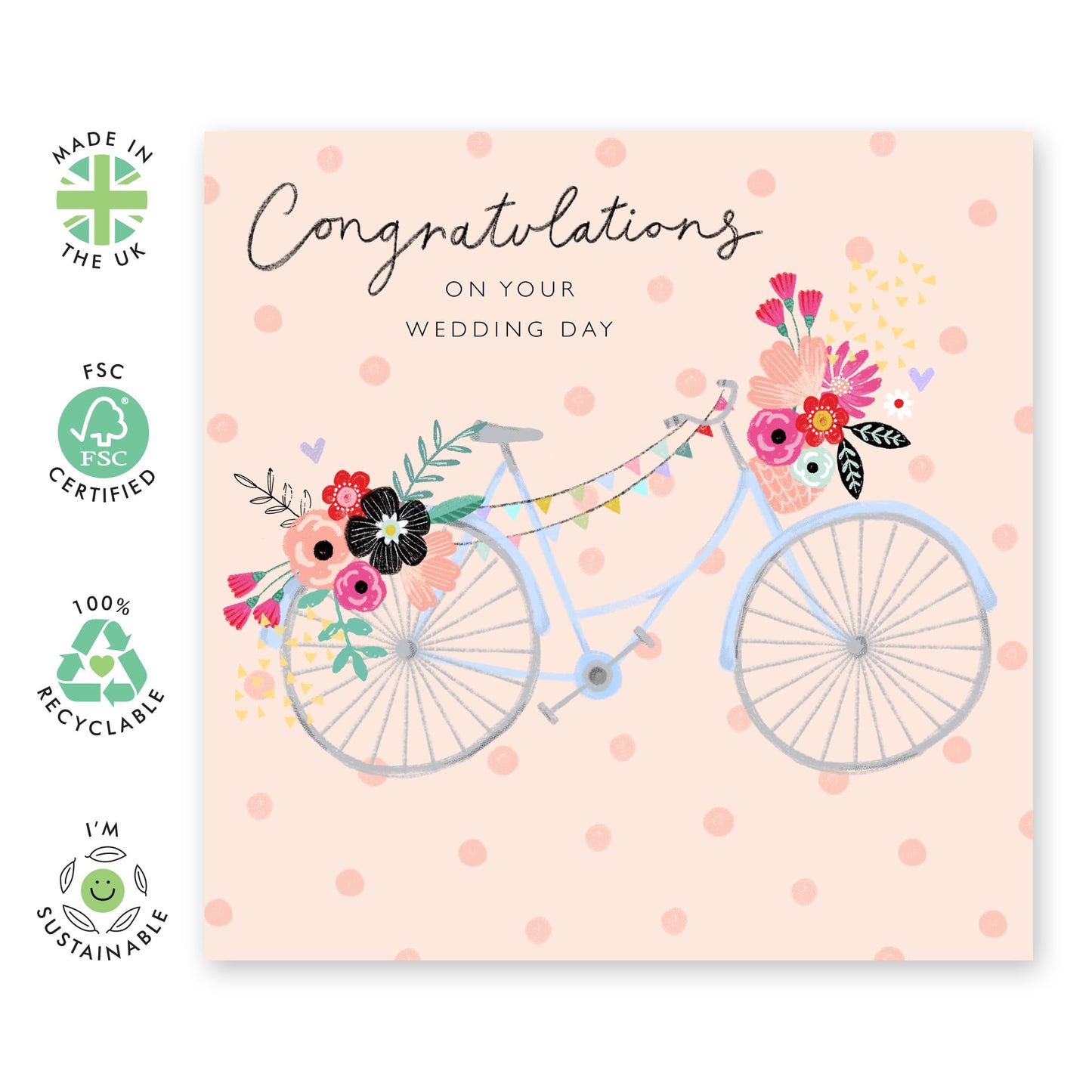 Wedding Cards For Bride And Groom - Bike Congratulations On Your Wedding Day - Congratulations Card Men Women Son Daughter - Best Wishes Gift For Him Her - Comes With Stickers By Central 23