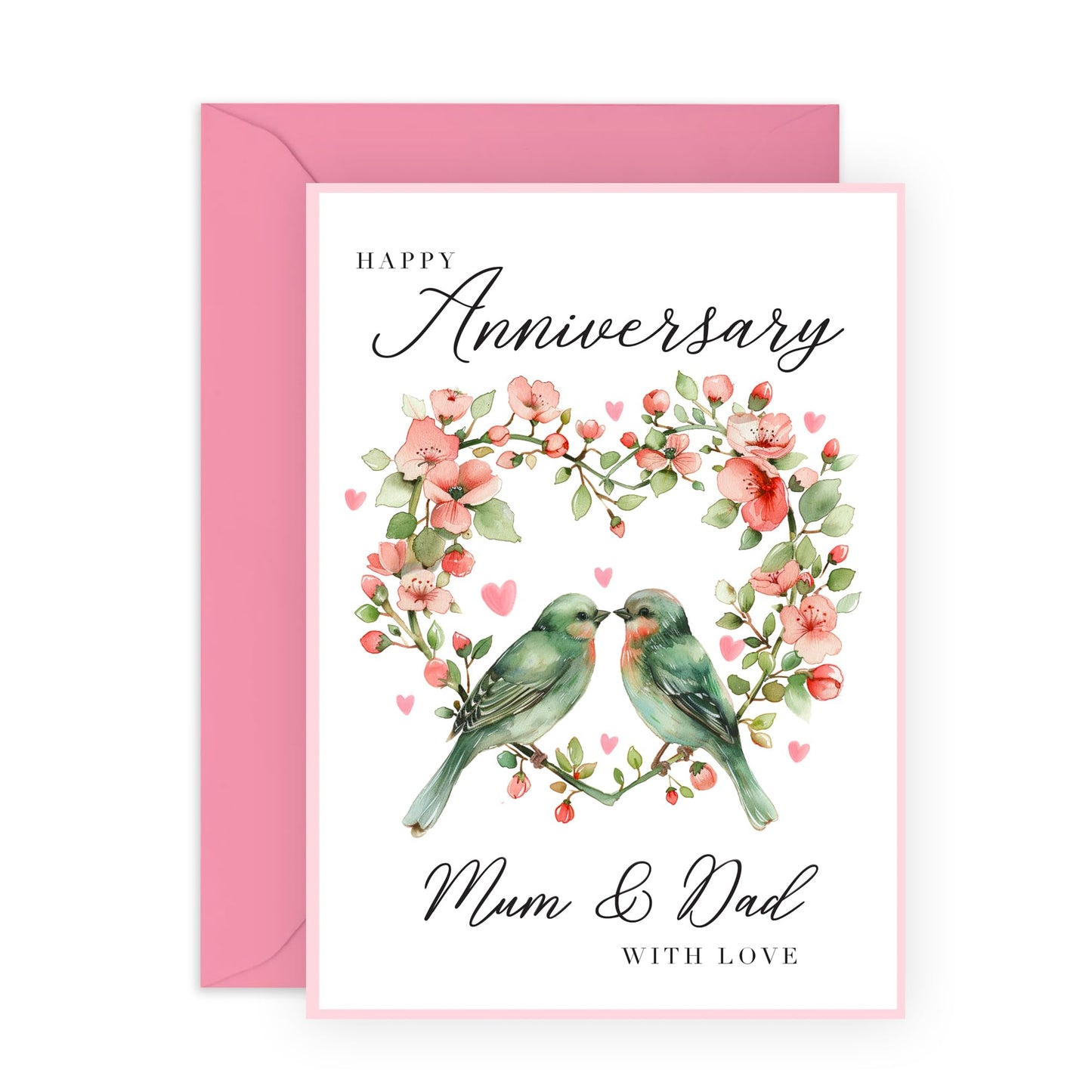 Greeting Card - 'WEDDING ANNIVERSARY MUM DAD' - Perfect for Celebrating the Love and Milestones of Your Parents’ Marriage - Ideal for Any Anniversary Occasion - Comes with Stickers by Central 23