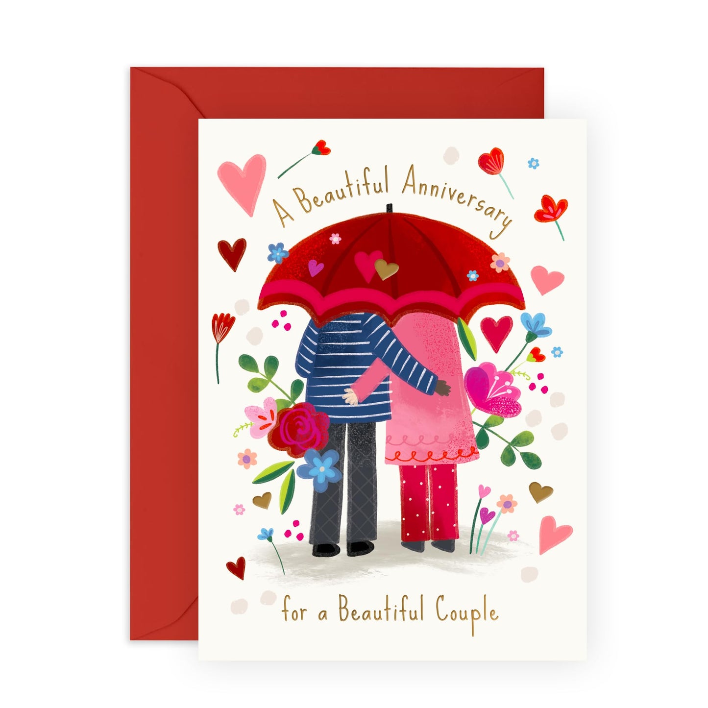 Anniversary Card for Couples – Romantic Greeting Card “A Beautiful Anniversary” - Love Gifts for Them, Friends, Mum, Dad, Parents, Colleagues, Brother, Sister - Remembering Their Day