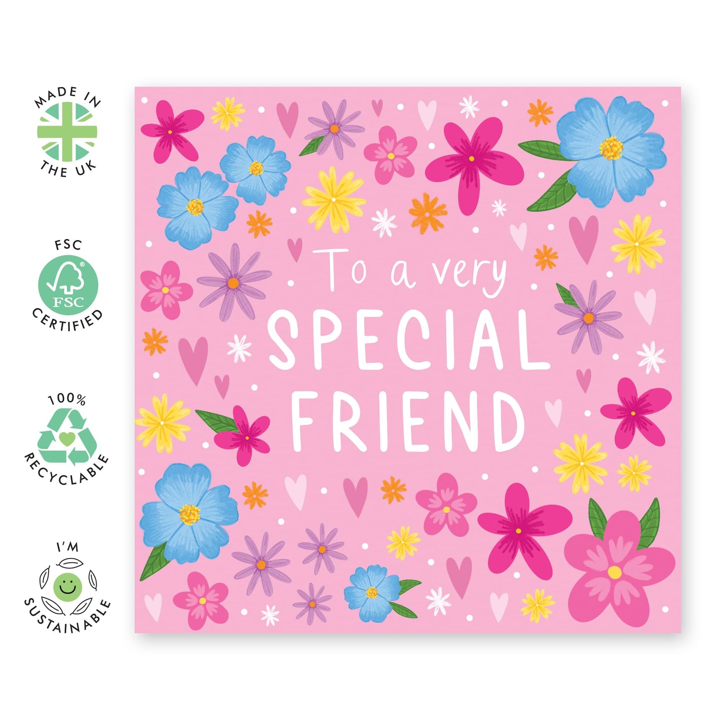 Birthday Card For Friend Woman - Special Friend Floral - Wishing You A Very Special Birthday - Friendship Cards For Her Female Friends - Gifts For Her Women - Comes With Stickers By Central 23