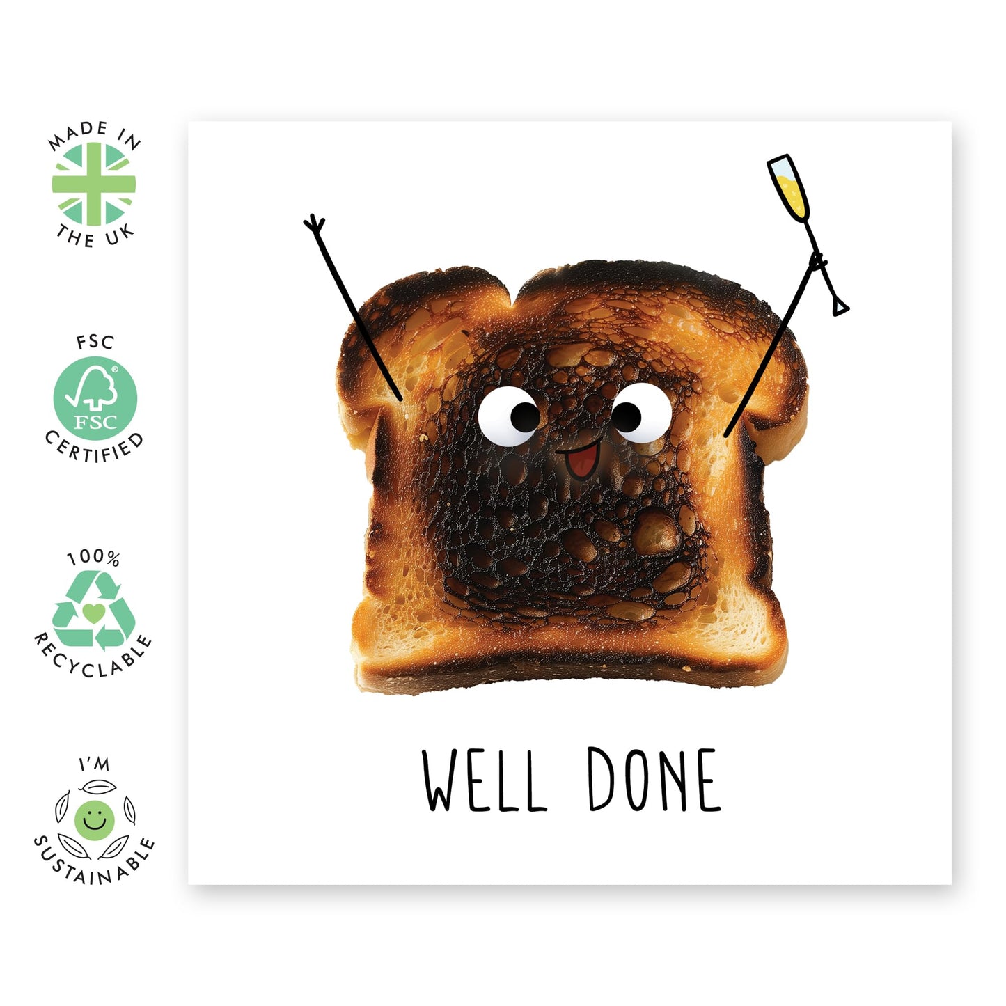 Congratulations Cards - Well Done Toast - Good Job Card - Passed Driving Test - Congrats On Your New Home Card Promotion New Job Graduation - Comes With Stickers By Central 23