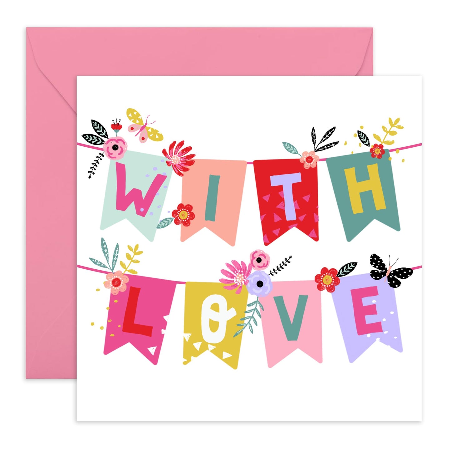 Valentines Card Girlfriend - With Love Sign - Love Cards For Her - Mothers Day Card From Son Daughter - Wife Anniversary Card - Birthday Card For Women - Comes With Stickers By Central 23