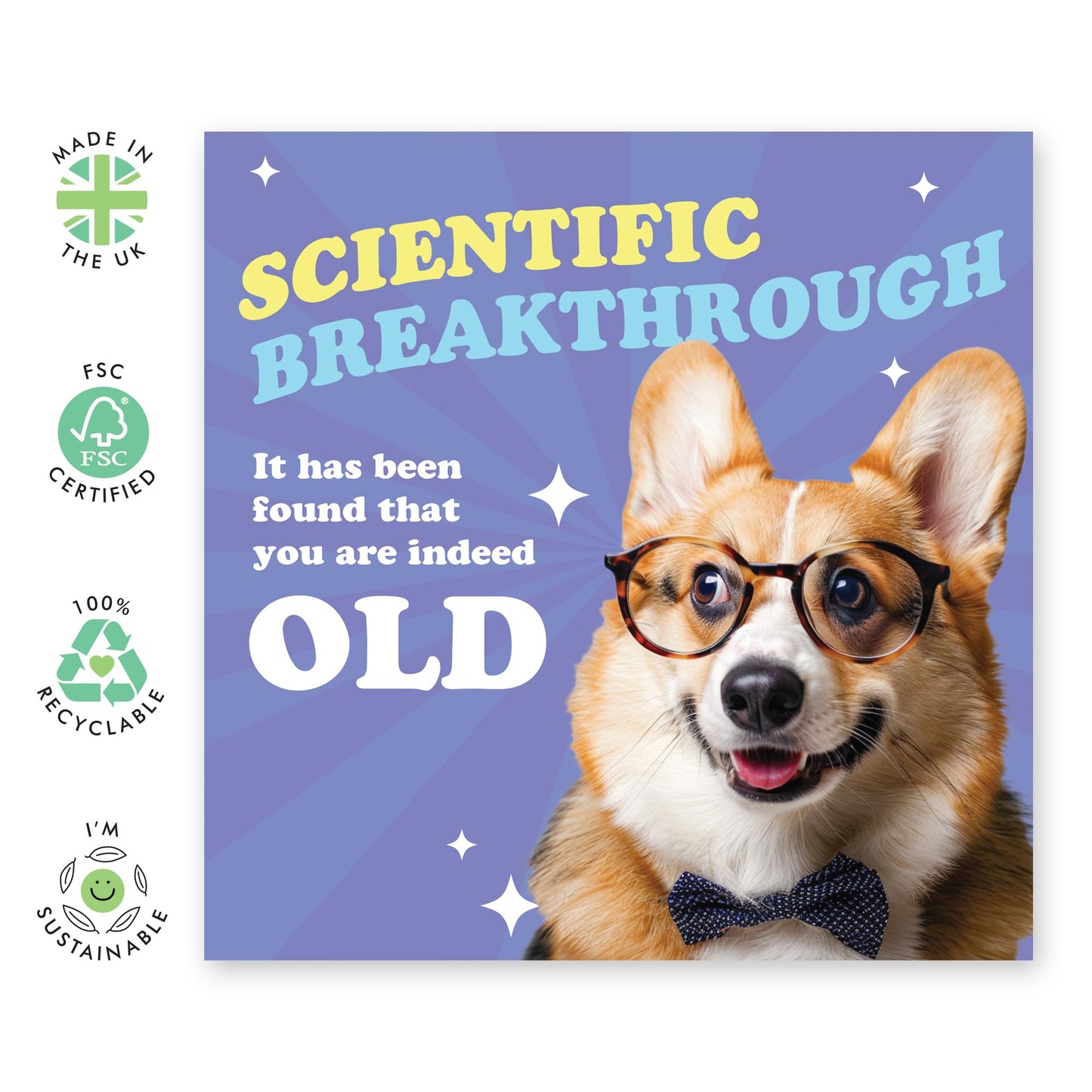 Funny Dog Birthday Card - 'Scientific Breakthrough' - Present for Dog & Pet Lovers, Fur Parents & Owners - Backed with Science Facts - Comes with Fun Stickers