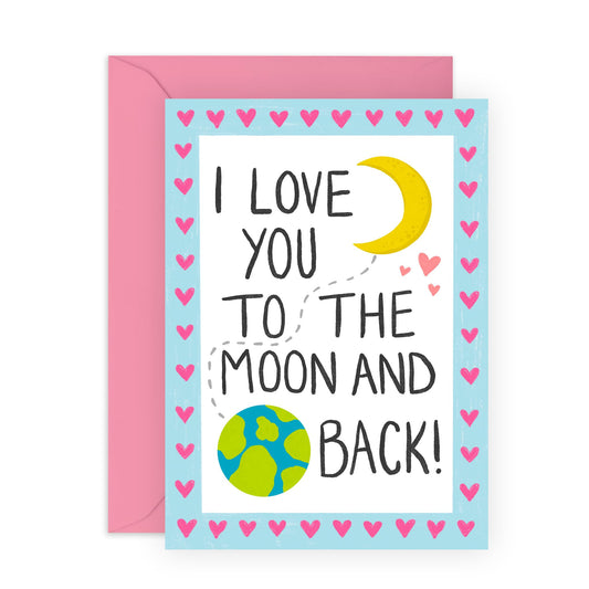 Creative Love Greeting Card - 'Love You To The Moon and Back' - Valentines Gifts for Wife, Husband, Girlfriend, Boyfriend, Partners, Couples - Much Love - Comes with Fun Stickers
