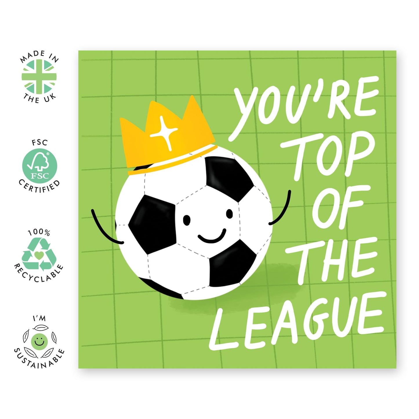 Birthday Card For Boys Or Girls - You're Top Of The League - Football Soccer - Gifts For Him Son Nephew - From Mummy Daddy - Comes With Fun Stickers By Central 23