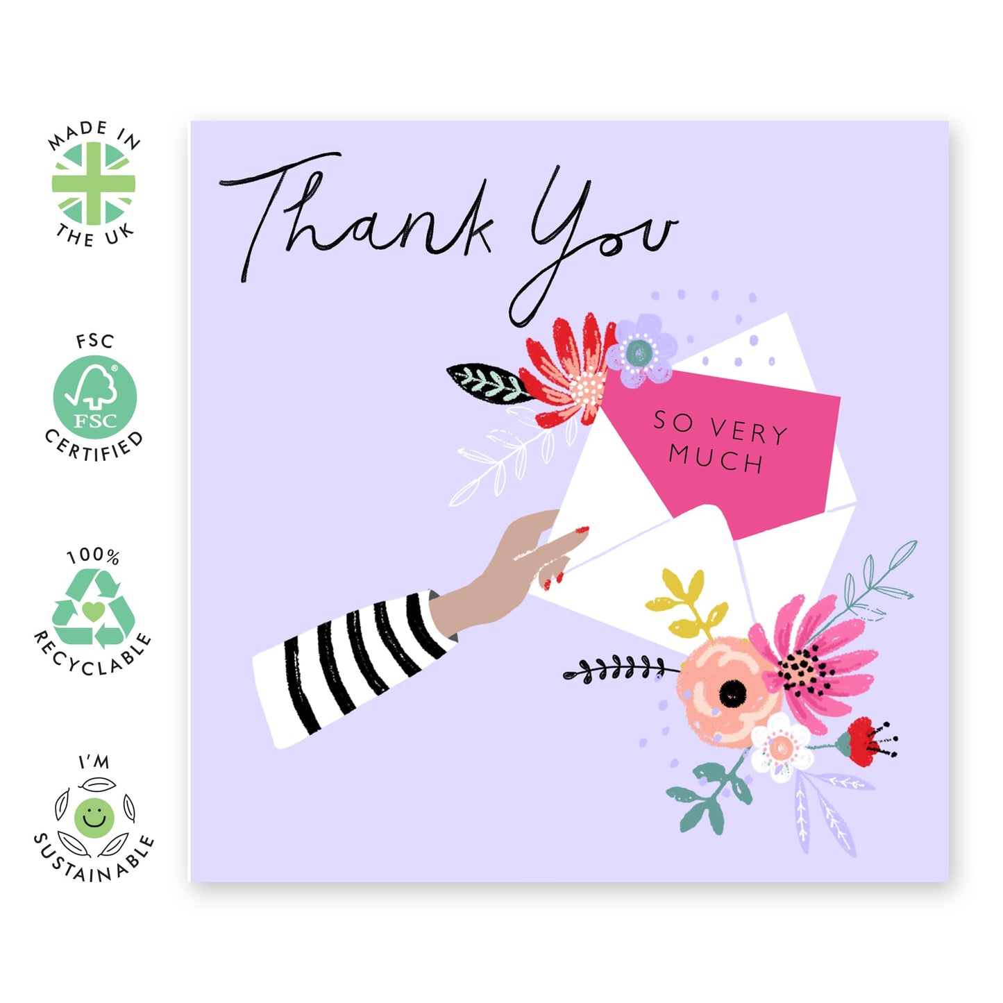 Thank You Cards Women - Purple Thankyou Cards - Floral Thank You Notes With Envelopes - For Wedding Baby Shower - Appreciation Gifts For Friends Kids - Comes With Fun Stickers By Central 23