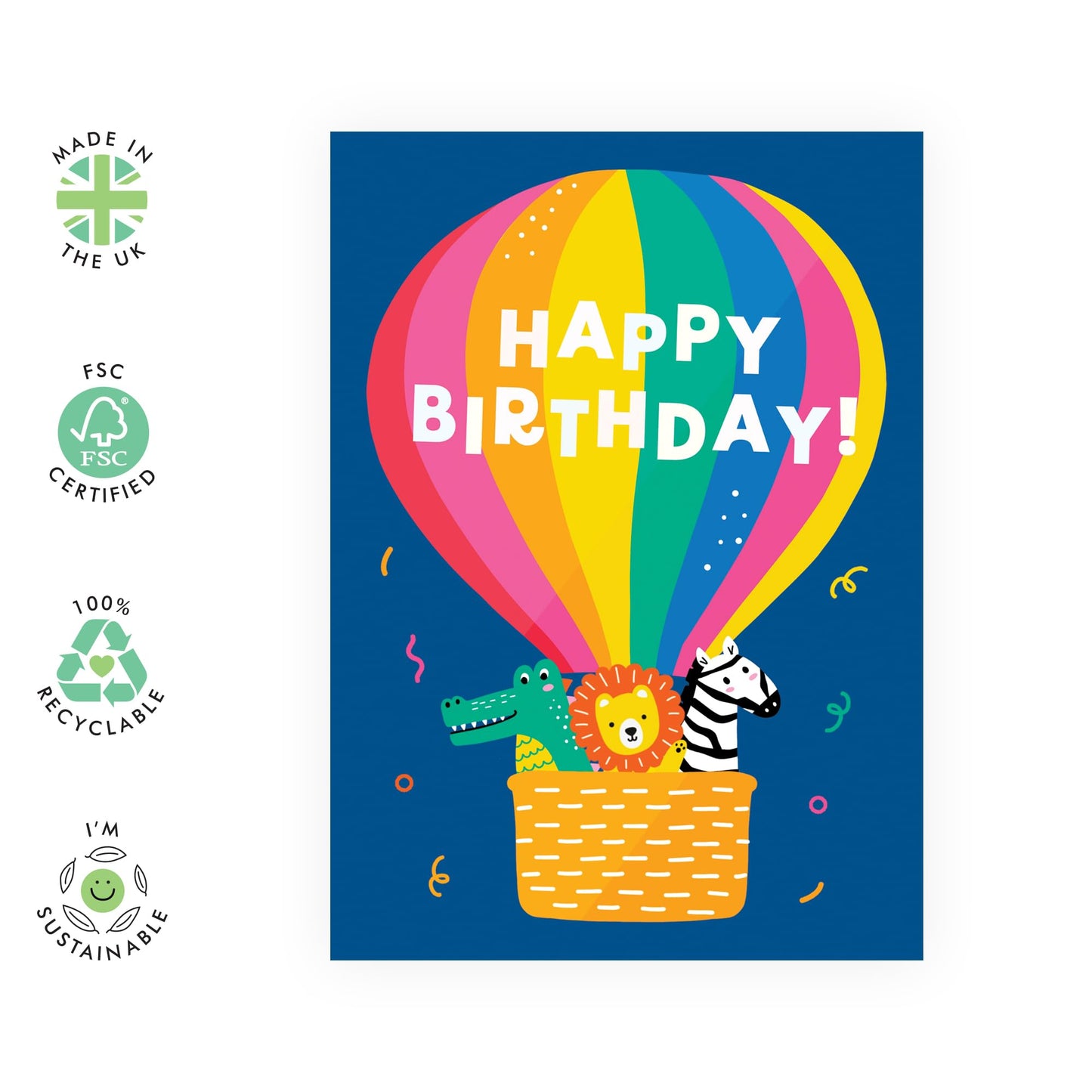 Birthday Card Boys Girls - Birthday Hot Air Balloon - Birthday Gift For Son Daughter Niece Nephew - Gift From Mum Dad - Kids Birthday Cards - Baby Milestone Cards - Comes With Stickers By Central 23