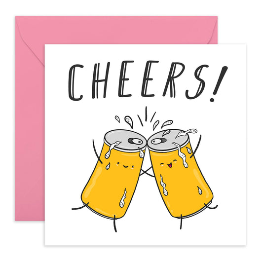Funny Birthday Card For Women Men - Beer Cheers - Birthday Cards For Best Friend Mum Sister Nana - Cute Greeting Card Gifts For Her - Comes With Stickers - By Central 23
