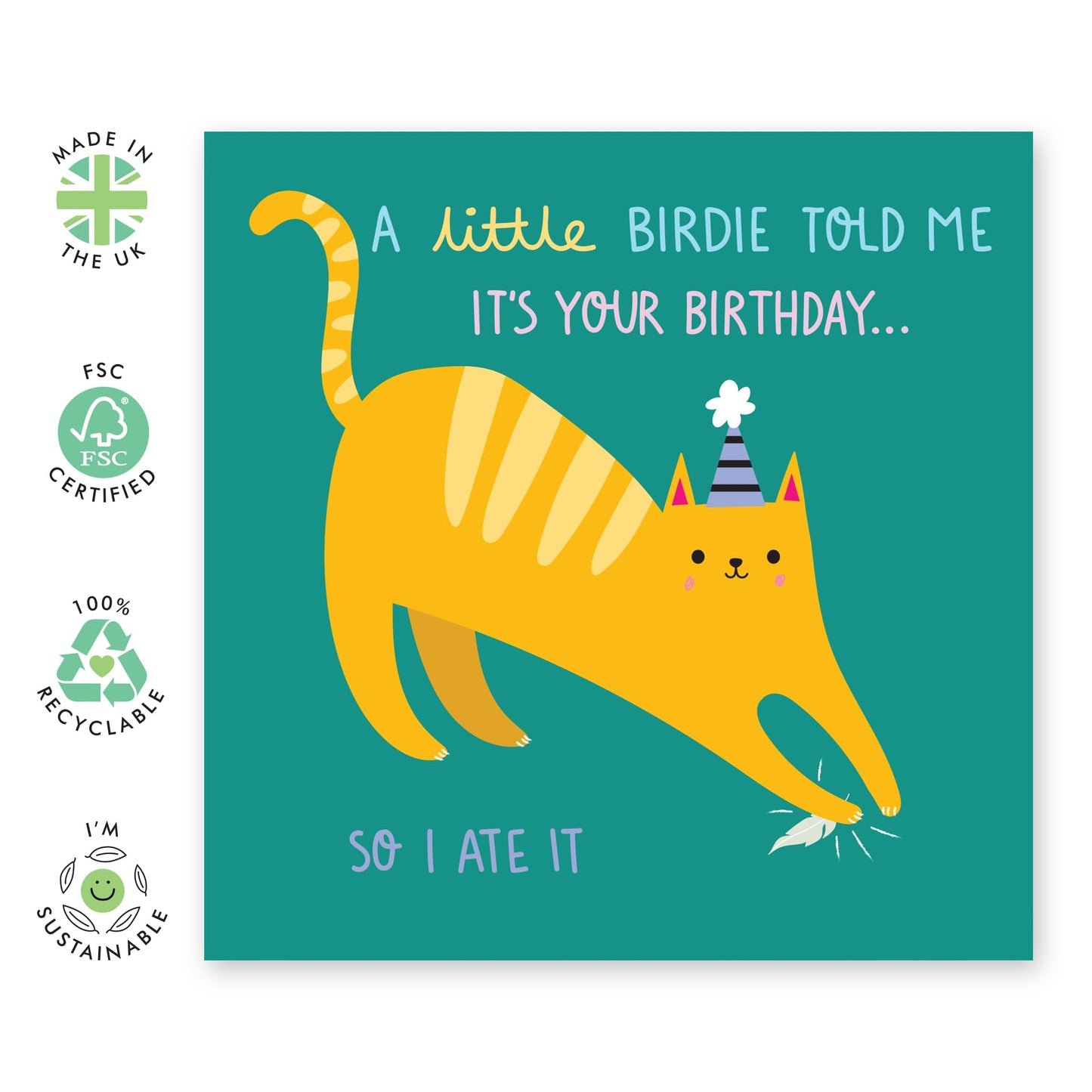Happy Birthday Card For Her - Little Birdie Told Me It Was Your Birthday - Cute Birthday Cards For Women - Best Friend Birthday Card Female - Comes With Stickers By Central 23