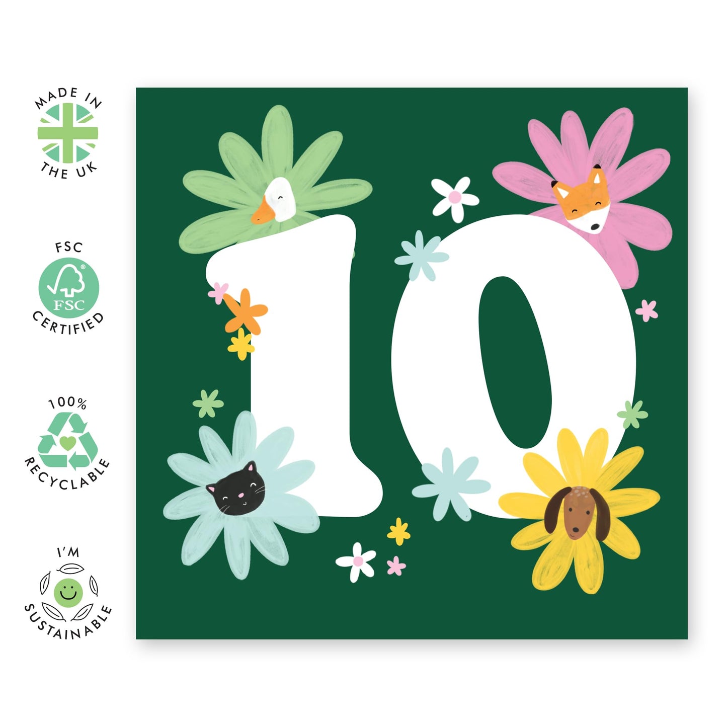 10th Birthday Cards For Girls - Happy Birthday Cards Age 10 - Tenth Birthday Card For Daughter Niece Granddaughter - Ten Year Old Gifts For Kids Toddler Children - Comes With Stickers By Central 23