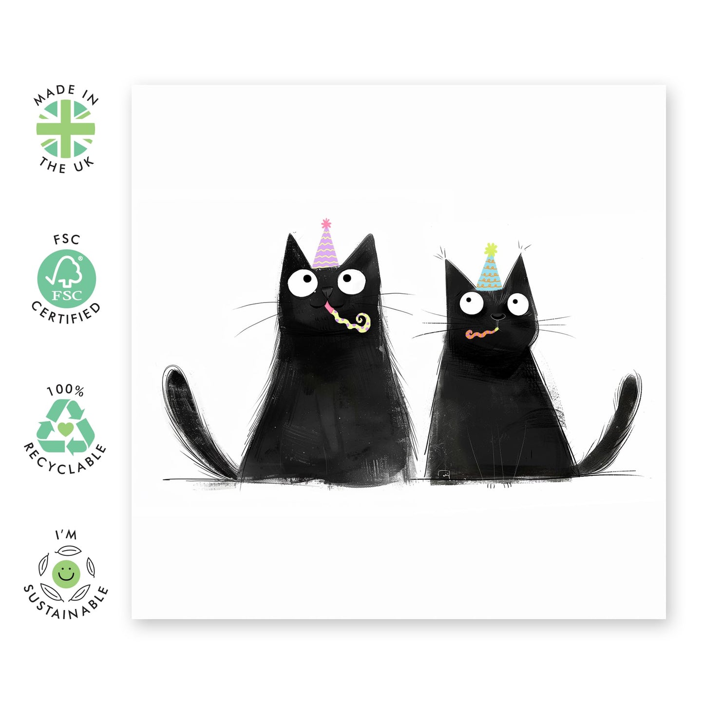 Birthday Card For Pet Owners - Party Birthday Cats - Greeting Cards For Fur Parents - Cheeky Greeting Cards For Sister Friend - For Fur Mum Dad - Comes With Stickers By Central 23