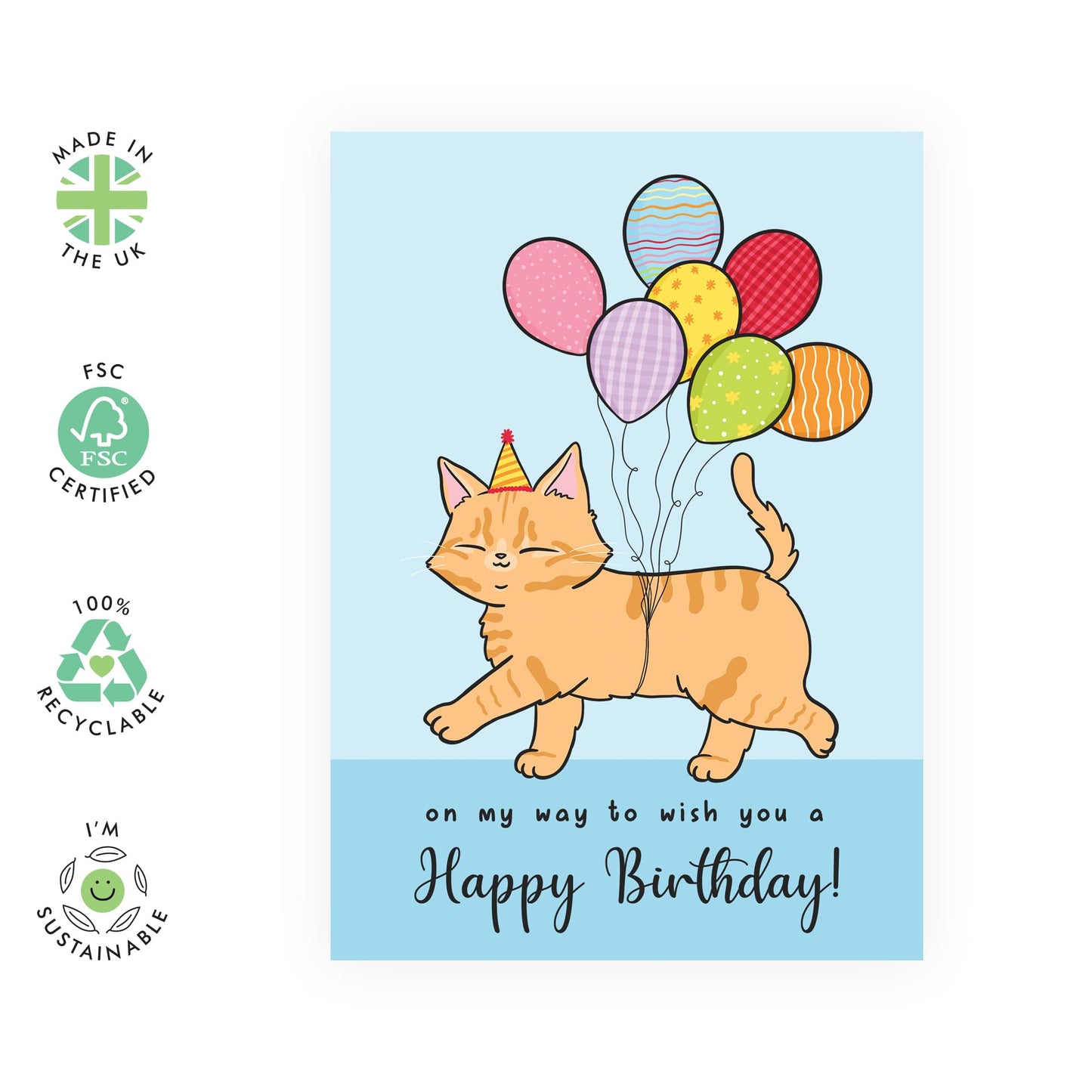 Cat Birthday Cards For Men Women - Happy Birthday Cats Greeting Cards - Cute Birthday Cards for Cat Mum Dad - Kitty Kitten Fur Cards - Comes With Fun Stickers By Central 23